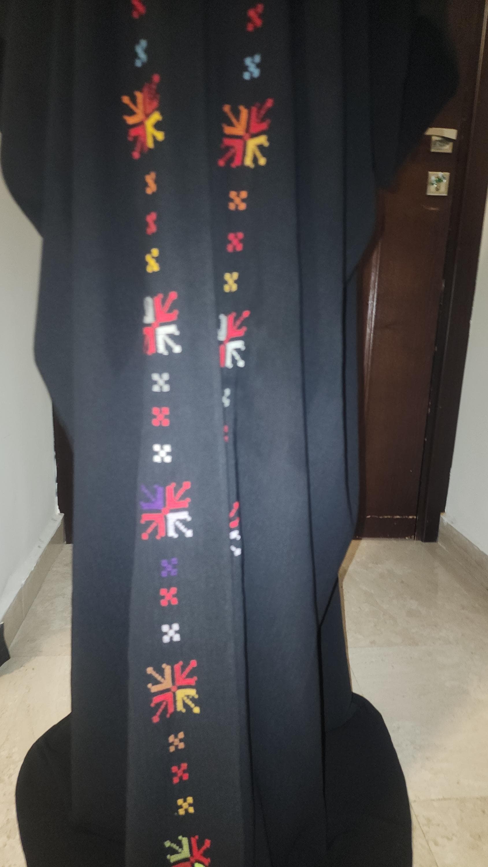 Hand Embroidered Palestinian Tatreez Cape: Heritage Abaya Shawl - image 5