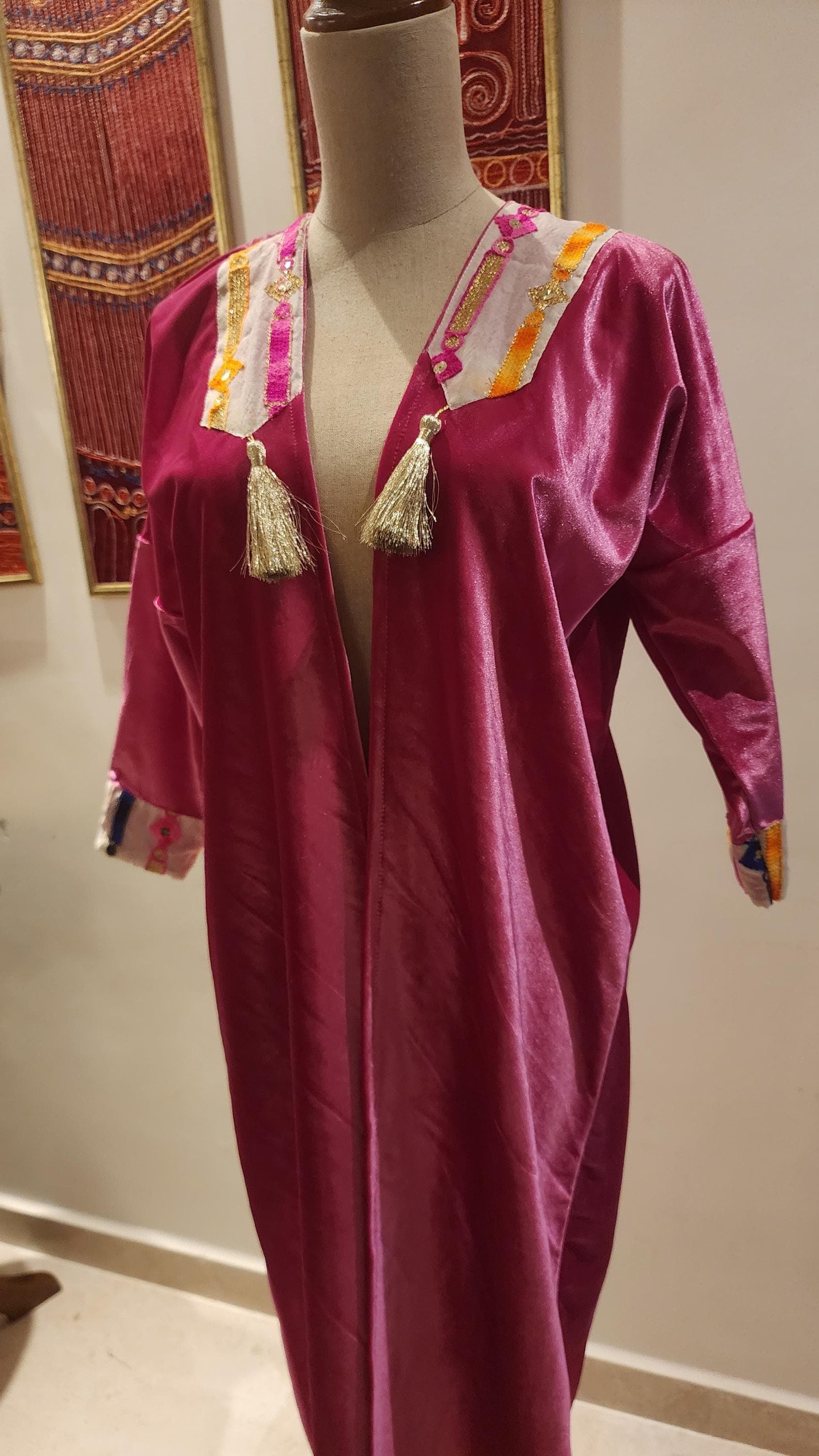 Little princess Magenta Velvet Abaya - image 5
