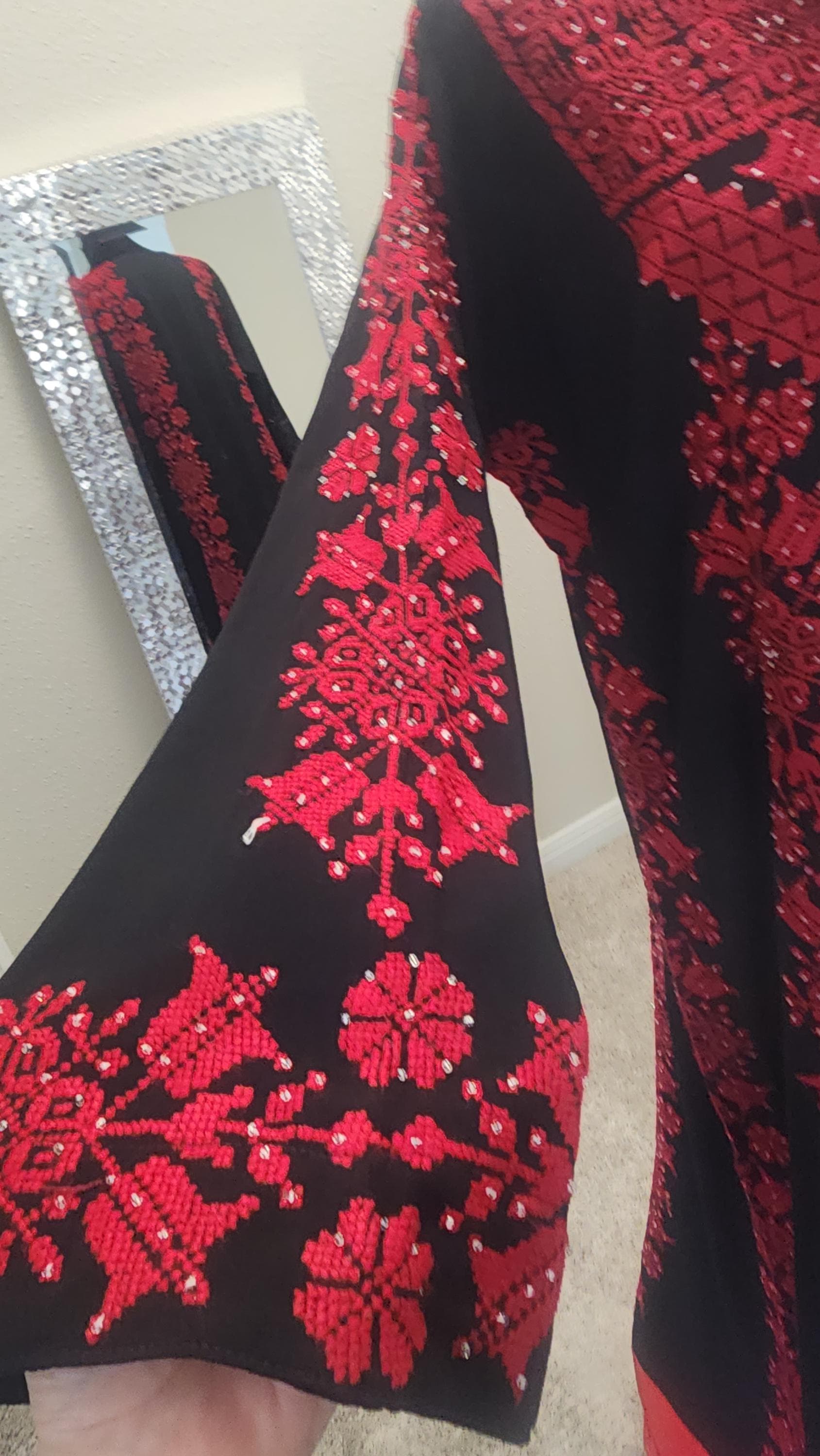 Hand embroidered hand beaded Palestinian jordanian dress | Handmade Tatreez Thobe - image 4