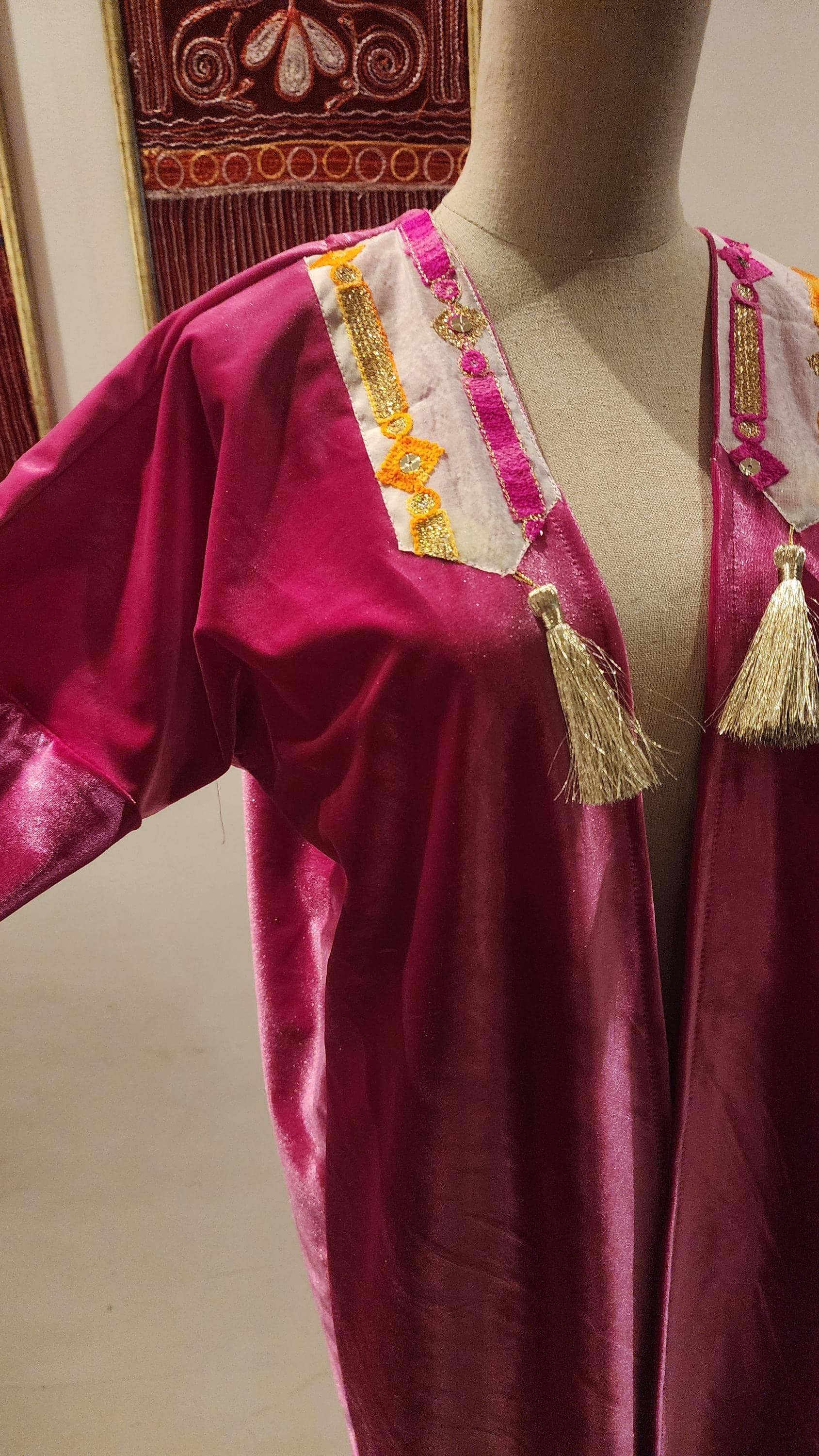 Little princess Magenta Velvet Abaya - image 4