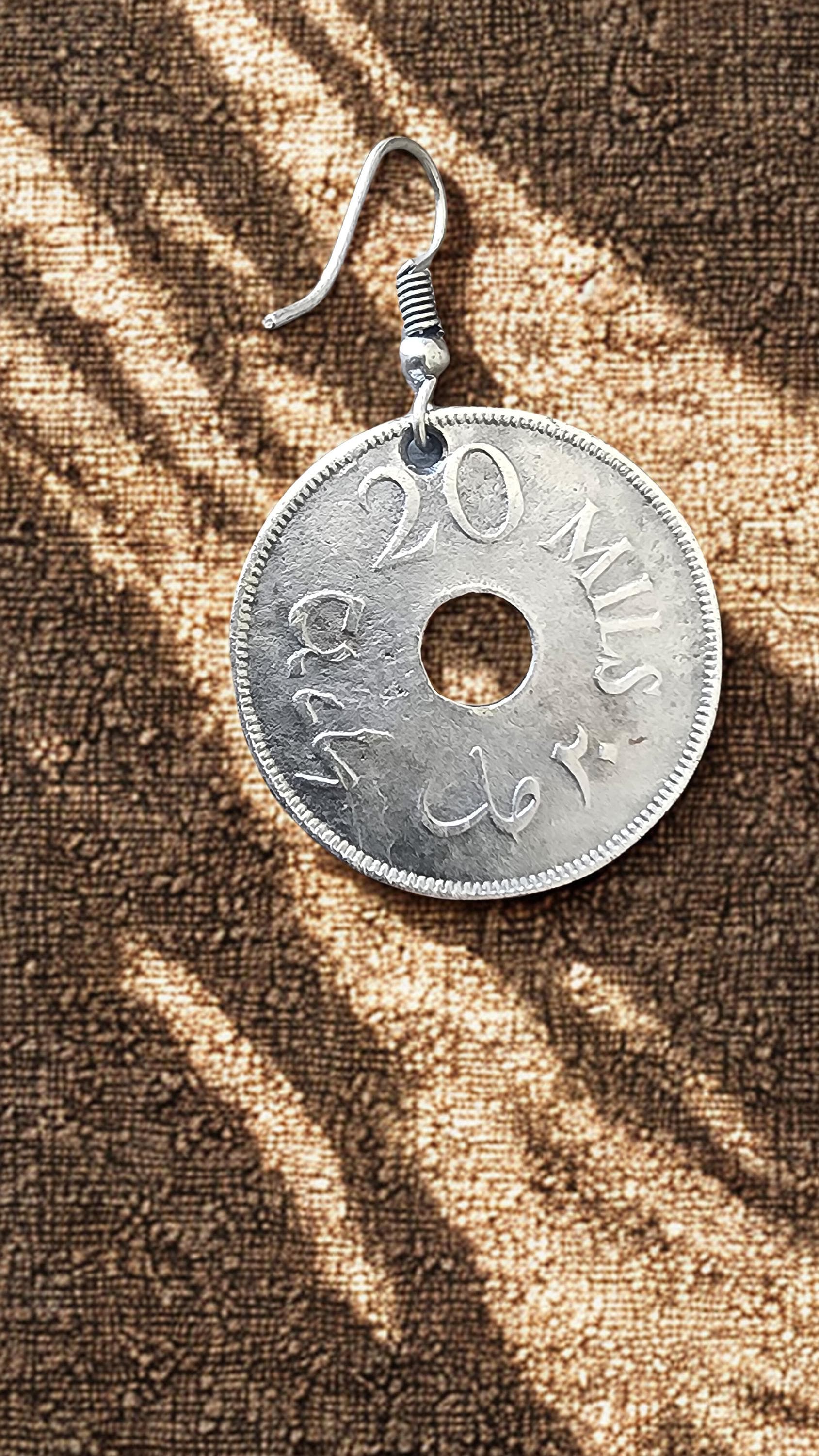 Antique-Style Palestinian Coin Earrings – 20 Mils Replica (Silver-Plated) - image 4