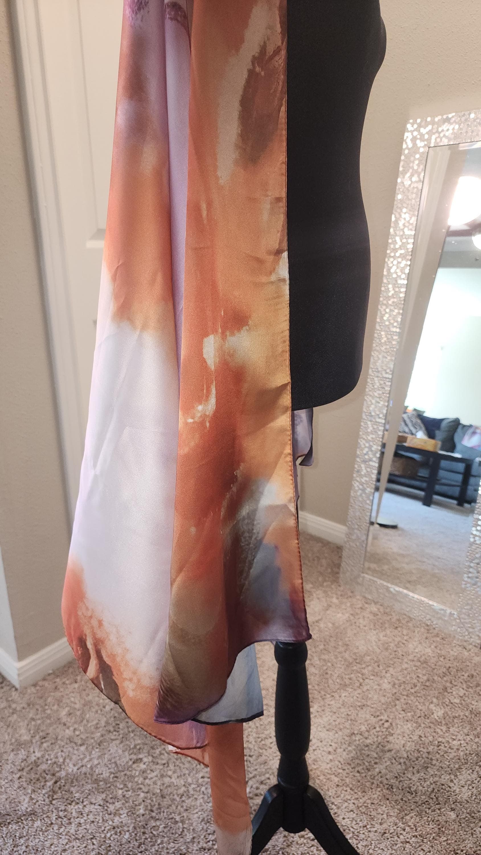 Chroma polyester satin scarf,  coverup, hijab ,head covering, head band - image 4