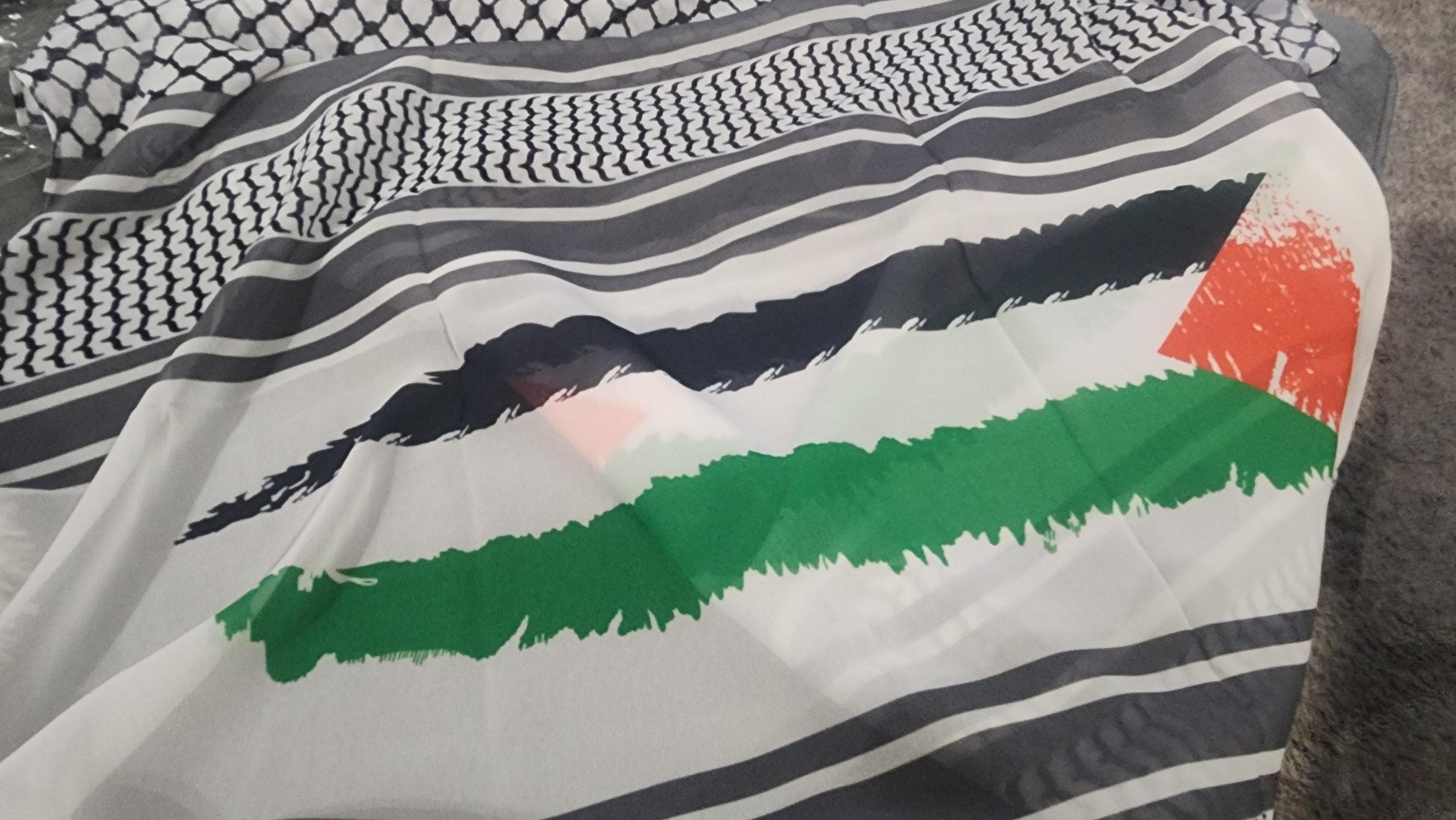 Chiffon Palestinian keffiyeh print shwal, Hijab, coverup - image 5