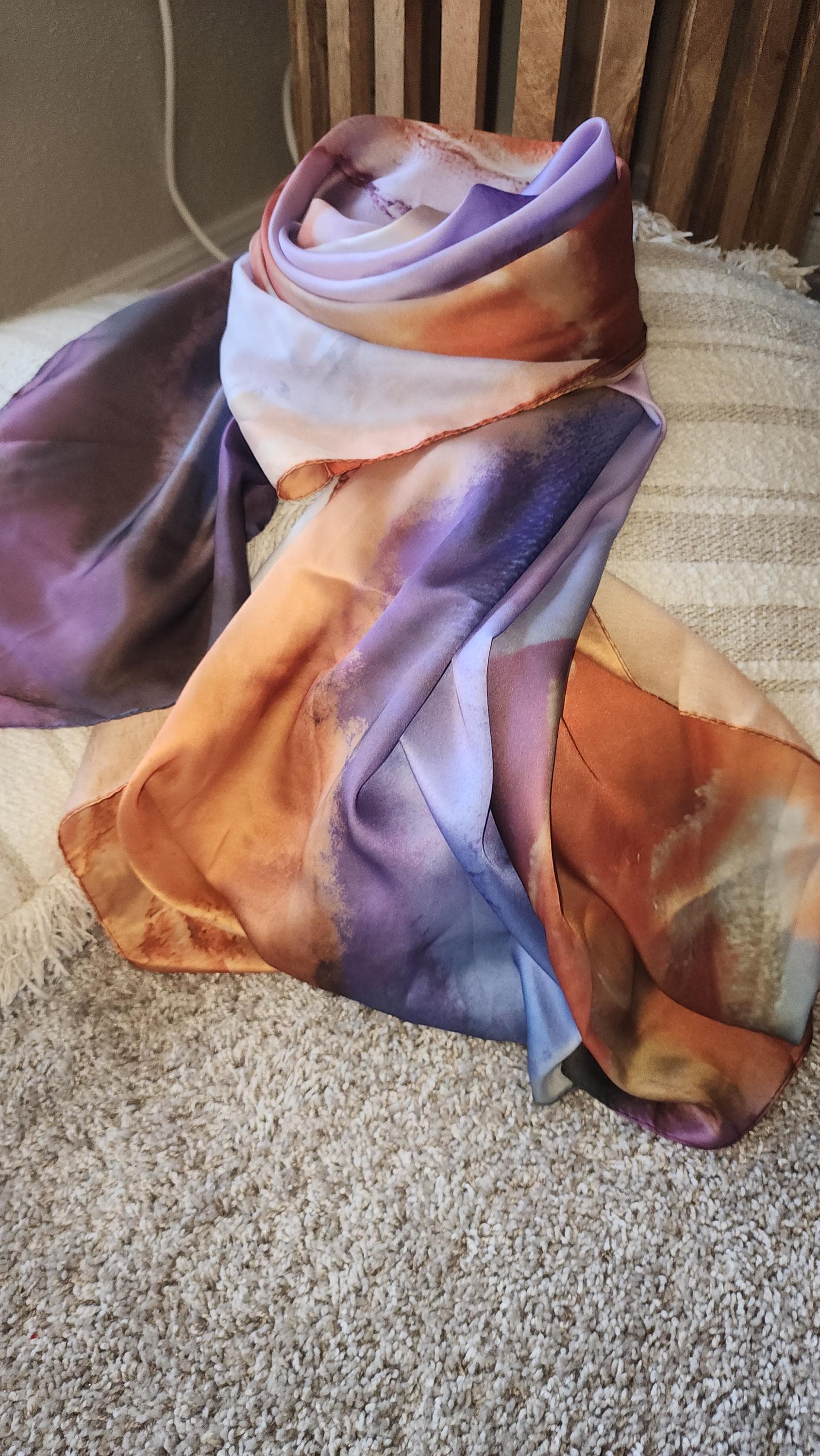 Chroma polyester satin scarf,  coverup, hijab ,head covering, head band - image 5