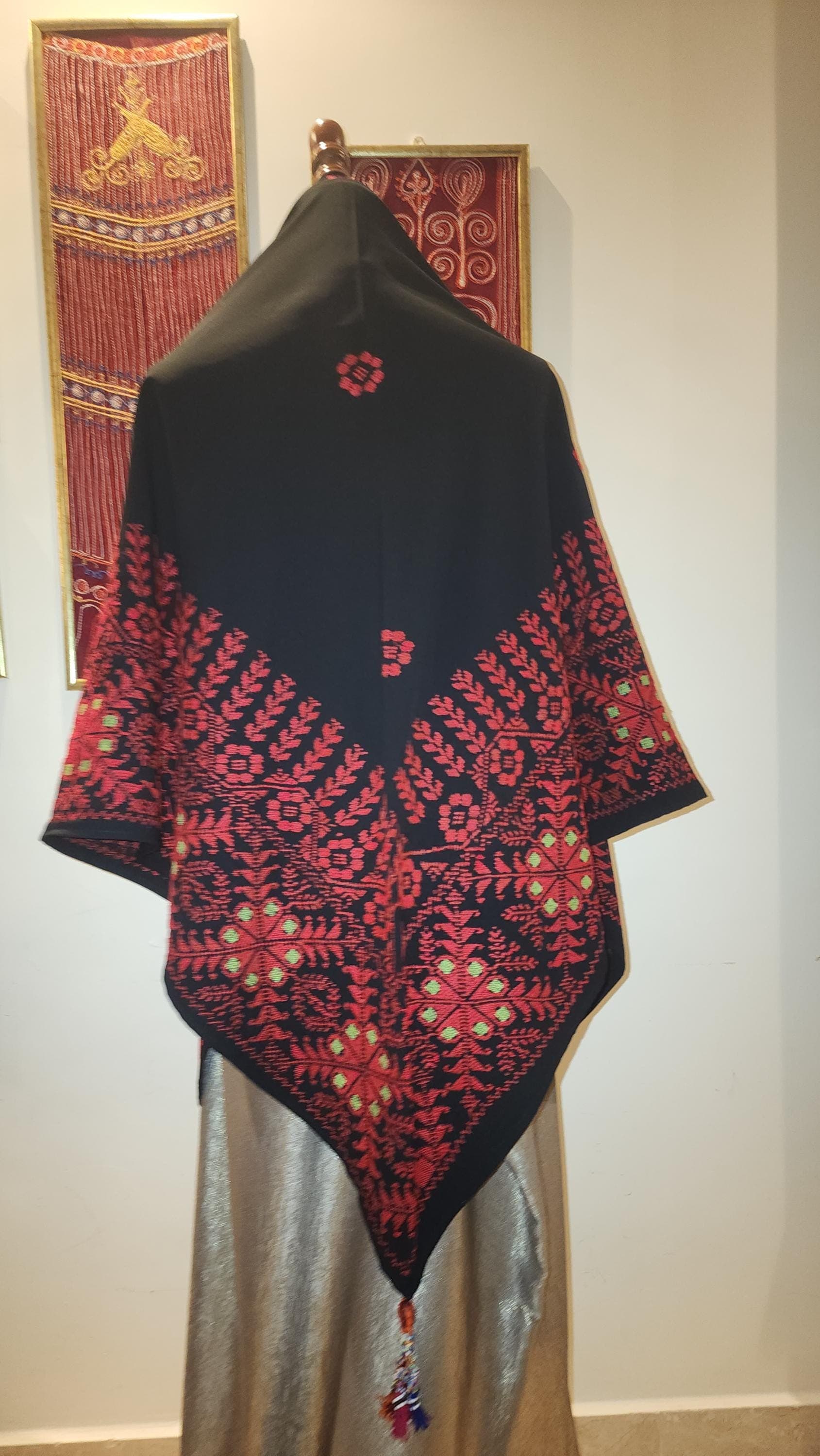 hand stitched shawl,hand-made, cross stitch - image 3