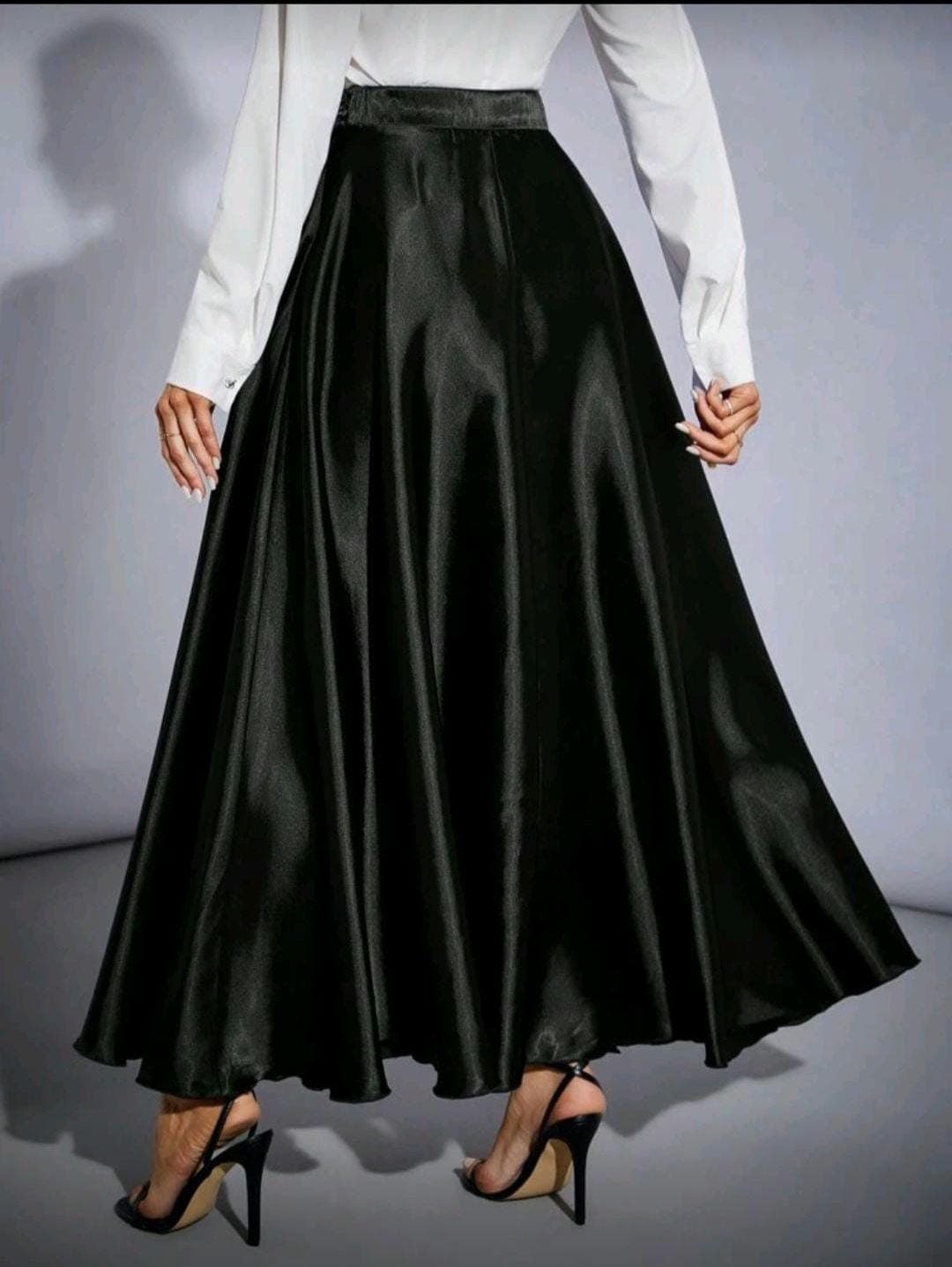 Tall high waist flare party womans oversized hem skirt with  embroidery and fringes - image 4