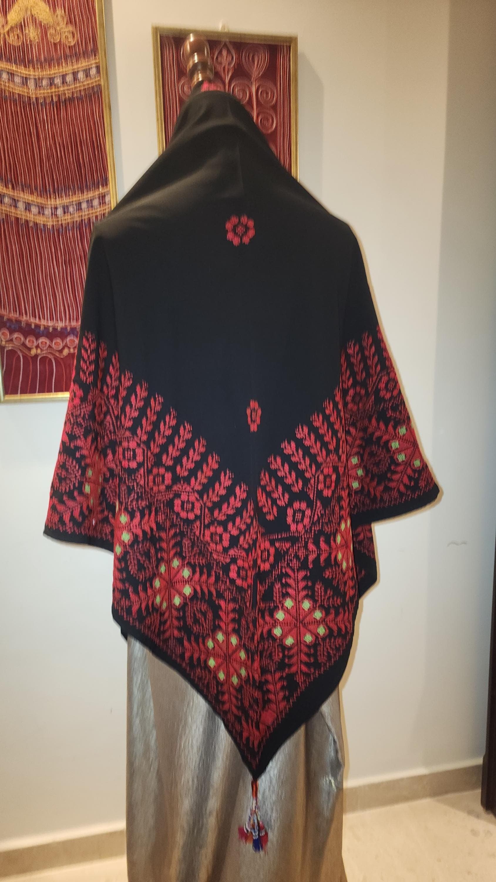 hand stitched shawl,hand-made, cross stitch - image 4