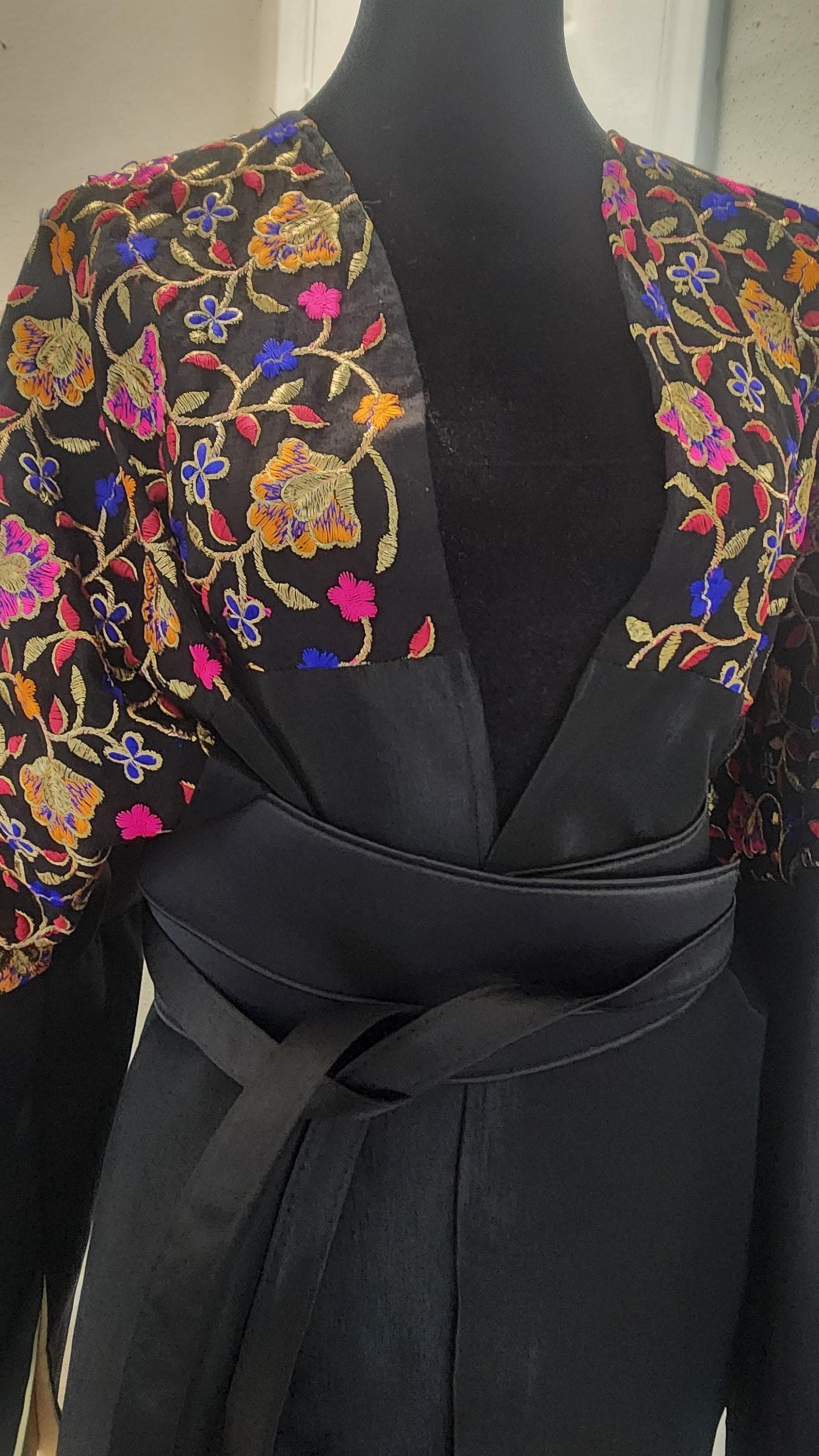Tefta black Abaya Kimono: Bisht Coverup, Middle Eastern - image 3