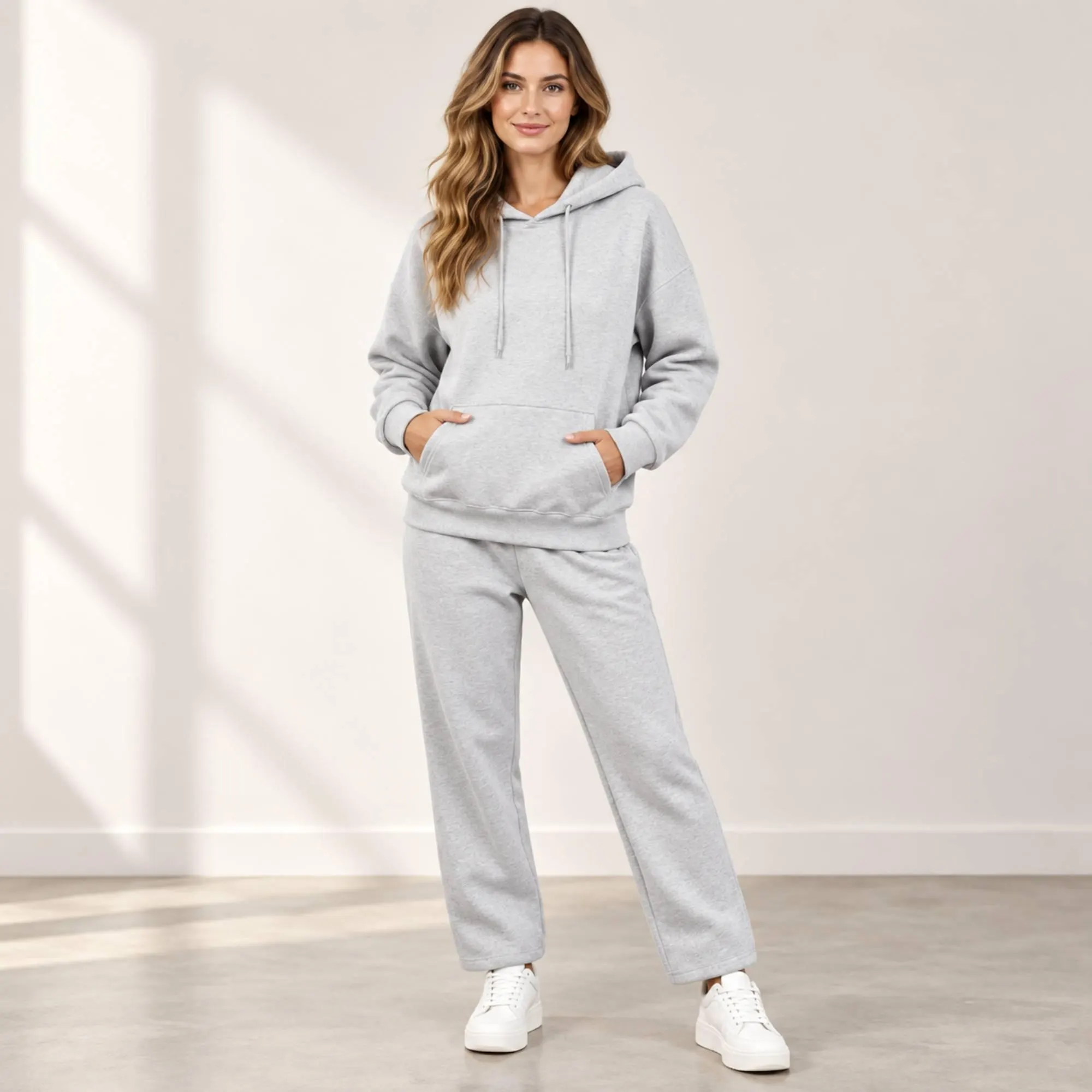 Women’s Pink Hoodie Set, Cozy 2 Piece Loungewear, Oversized Sweatshirt & Pants - image 4