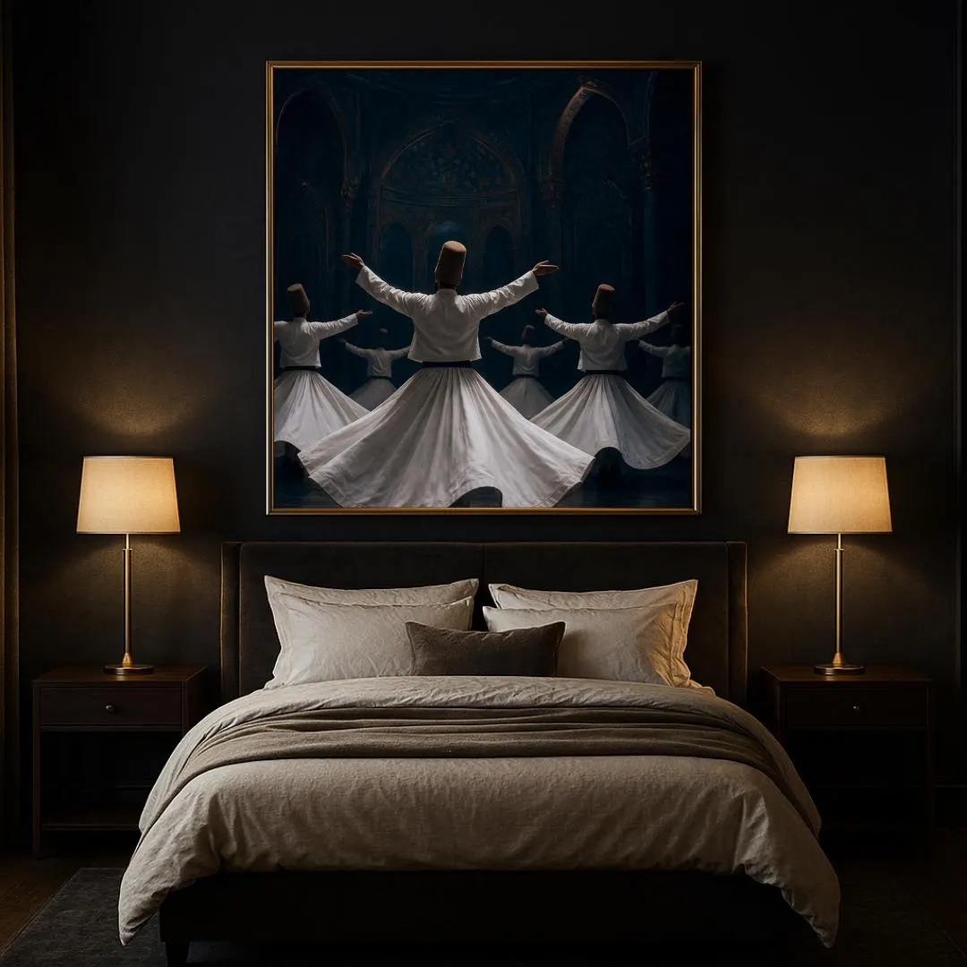 The Whirling Dervishes, Islamic Sufi Art home decor high resolution printable. - image 4