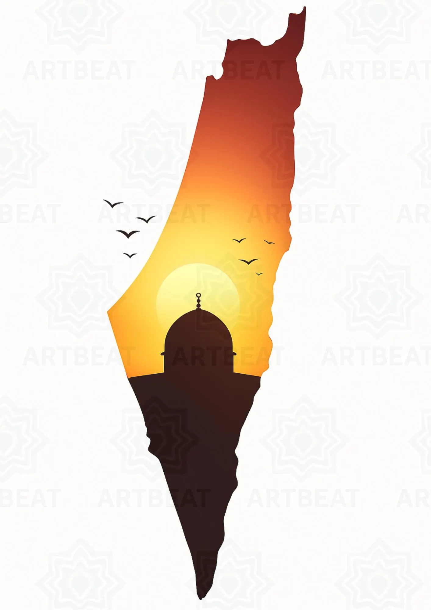 Palestine,  dome of the rock horizon version, gold. - image 3