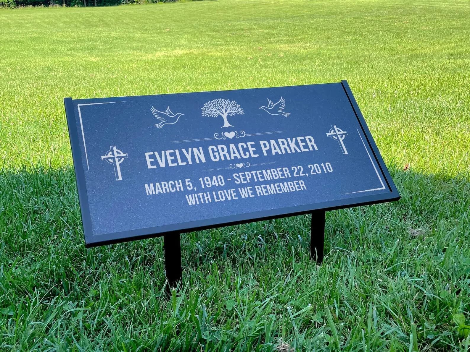 Personalized Granite Memorial Stone • Custom Engraved Grave Marker Plaque - image 4