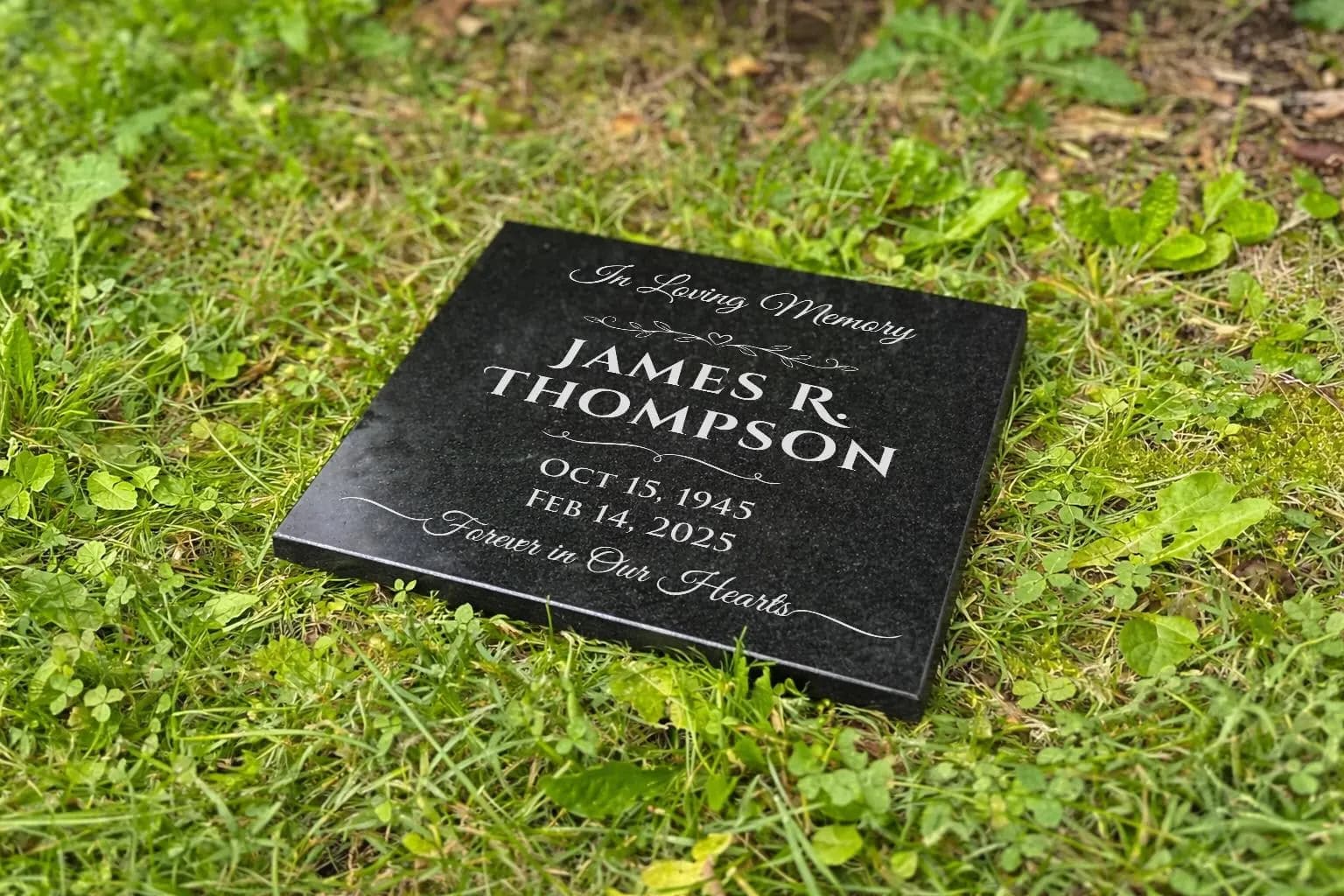 Personalized Black Granite Memorial Stone, Custom Engraved Grave Marker Headstone grave plaque - image 5