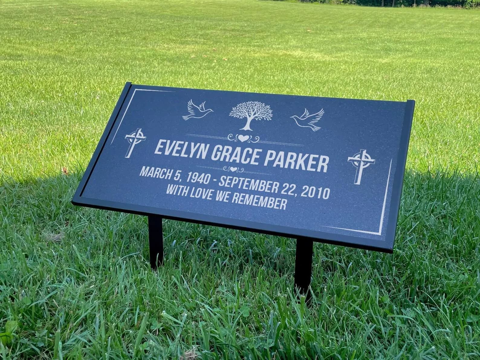 Personalized Granite Memorial Stone • Custom Engraved Grave Marker Plaque - image 2
