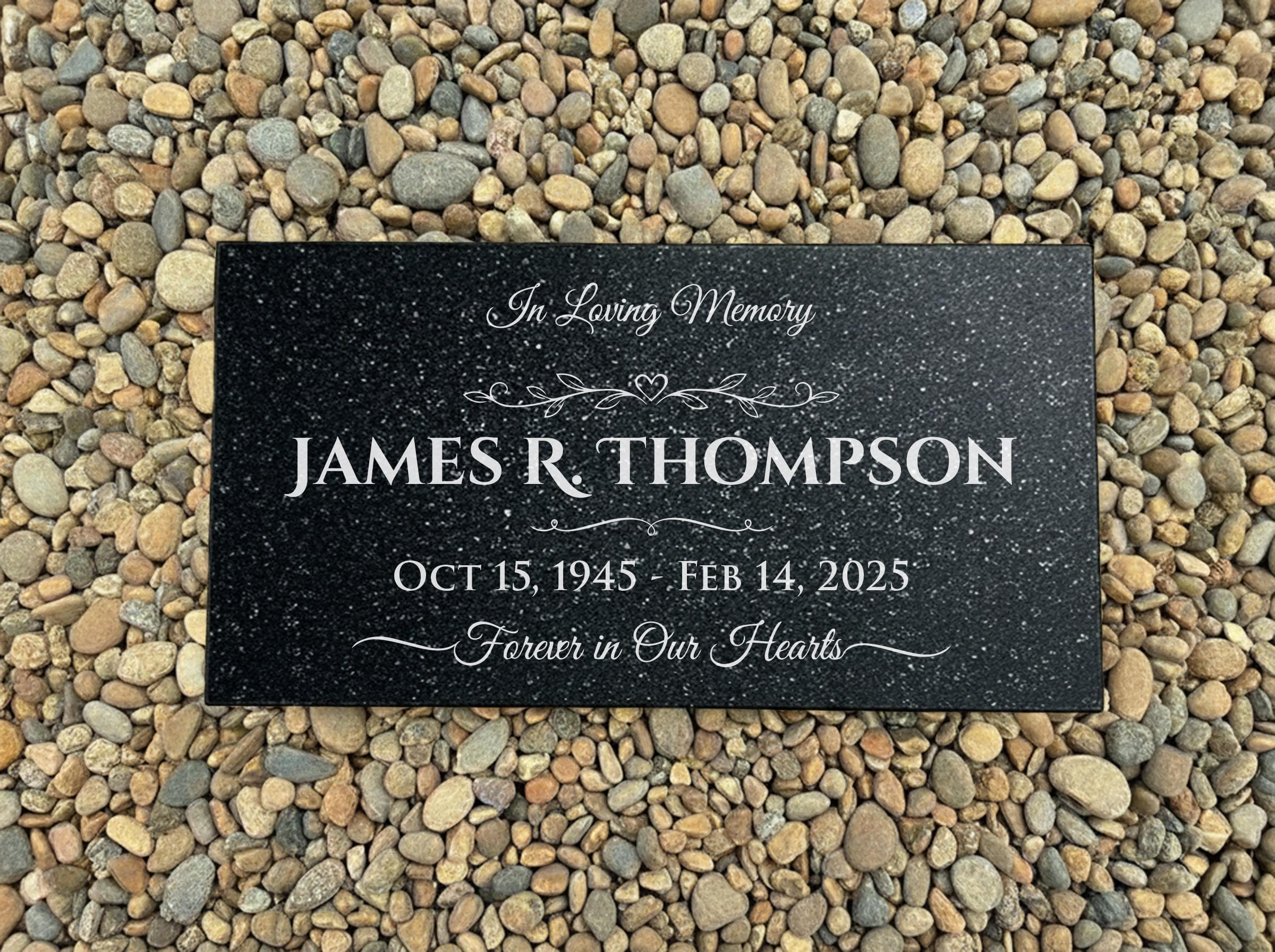 Personalized Black Granite Memorial Stone, Custom Engraved Grave Marker Headstone grave plaque - image 3