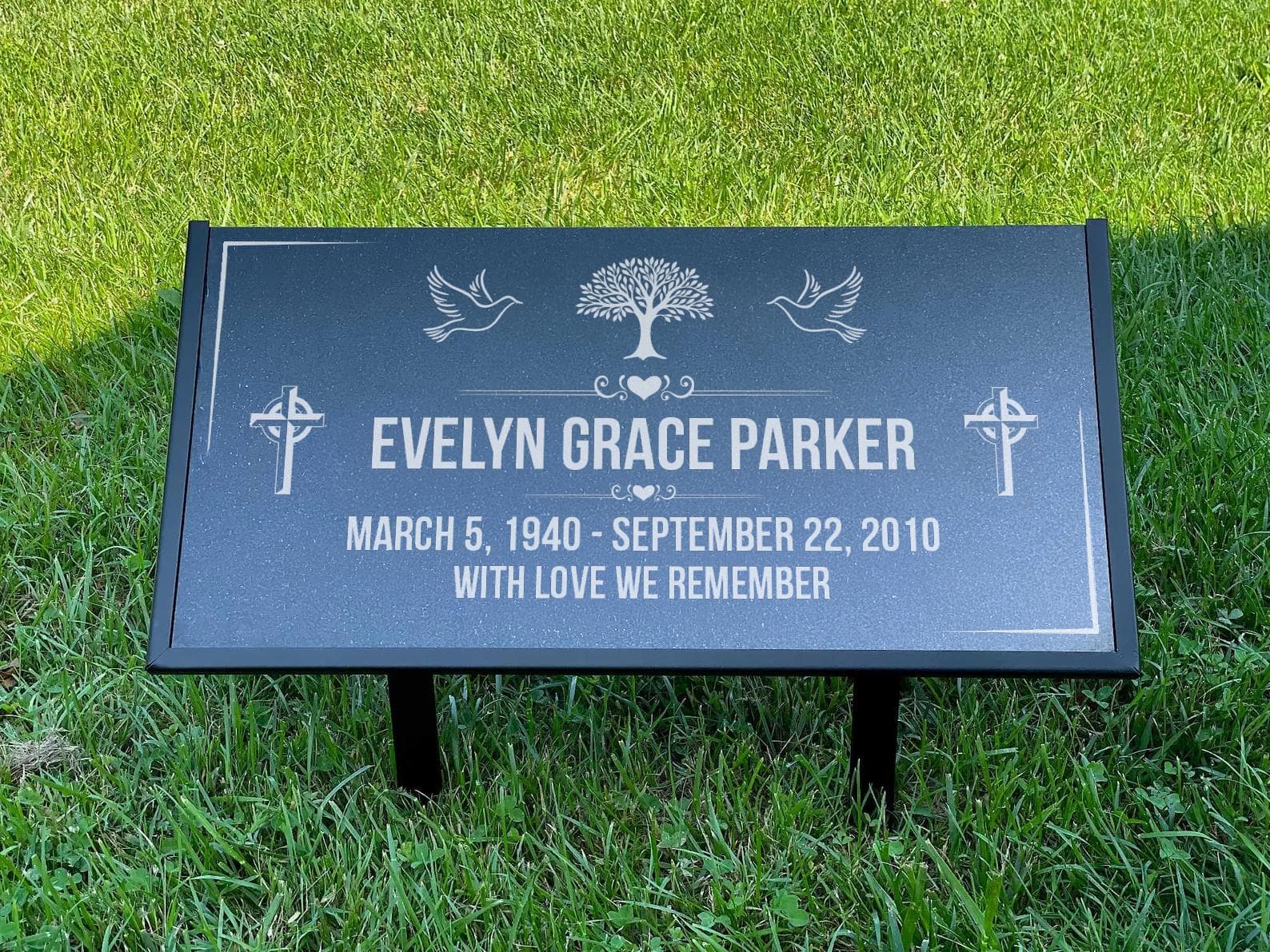 Personalized Granite Memorial Stone • Custom Engraved Grave Marker Plaque