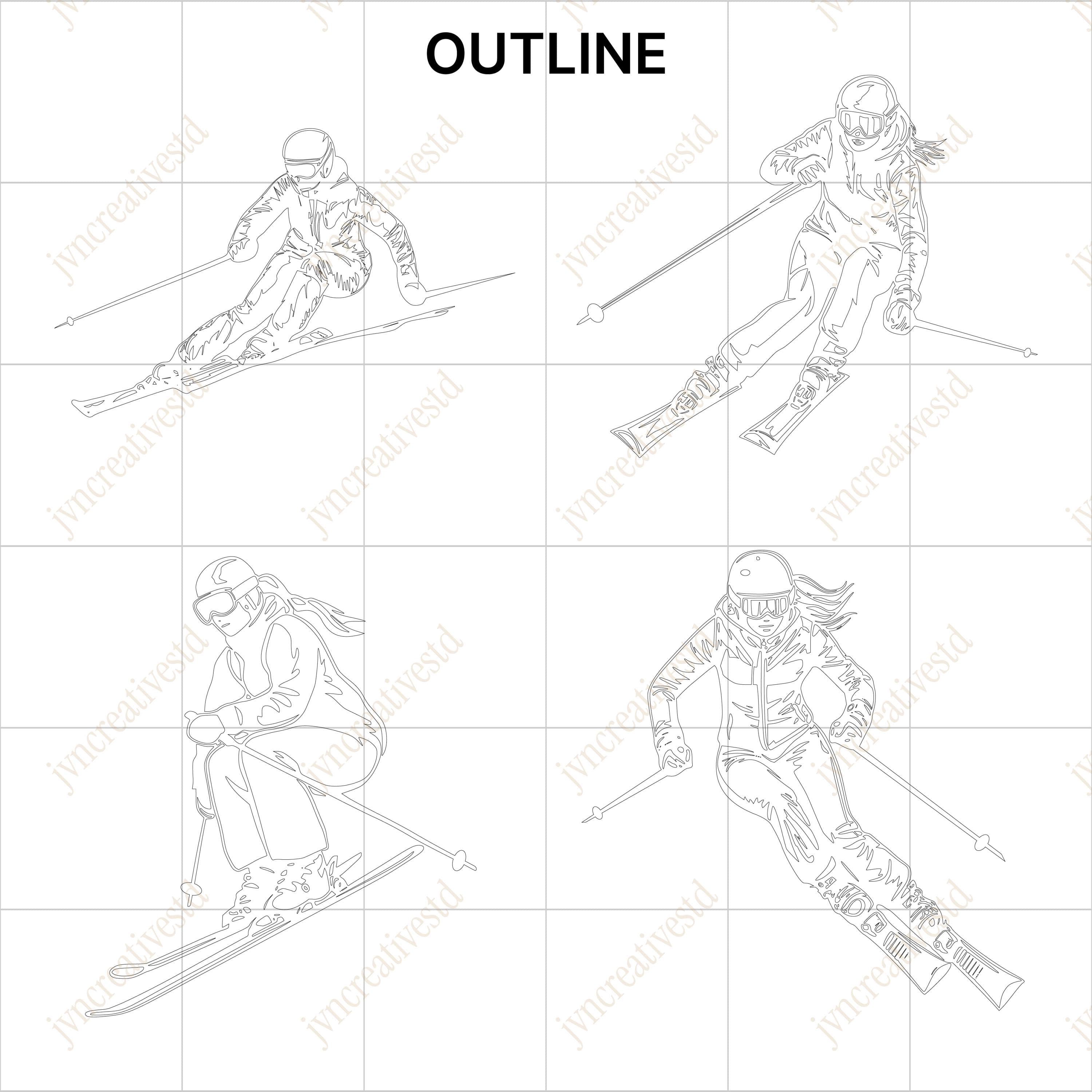 Girl Alpine Skiing SVG – Winter Sports Silhouette for Cricut and Glowforge - image 5