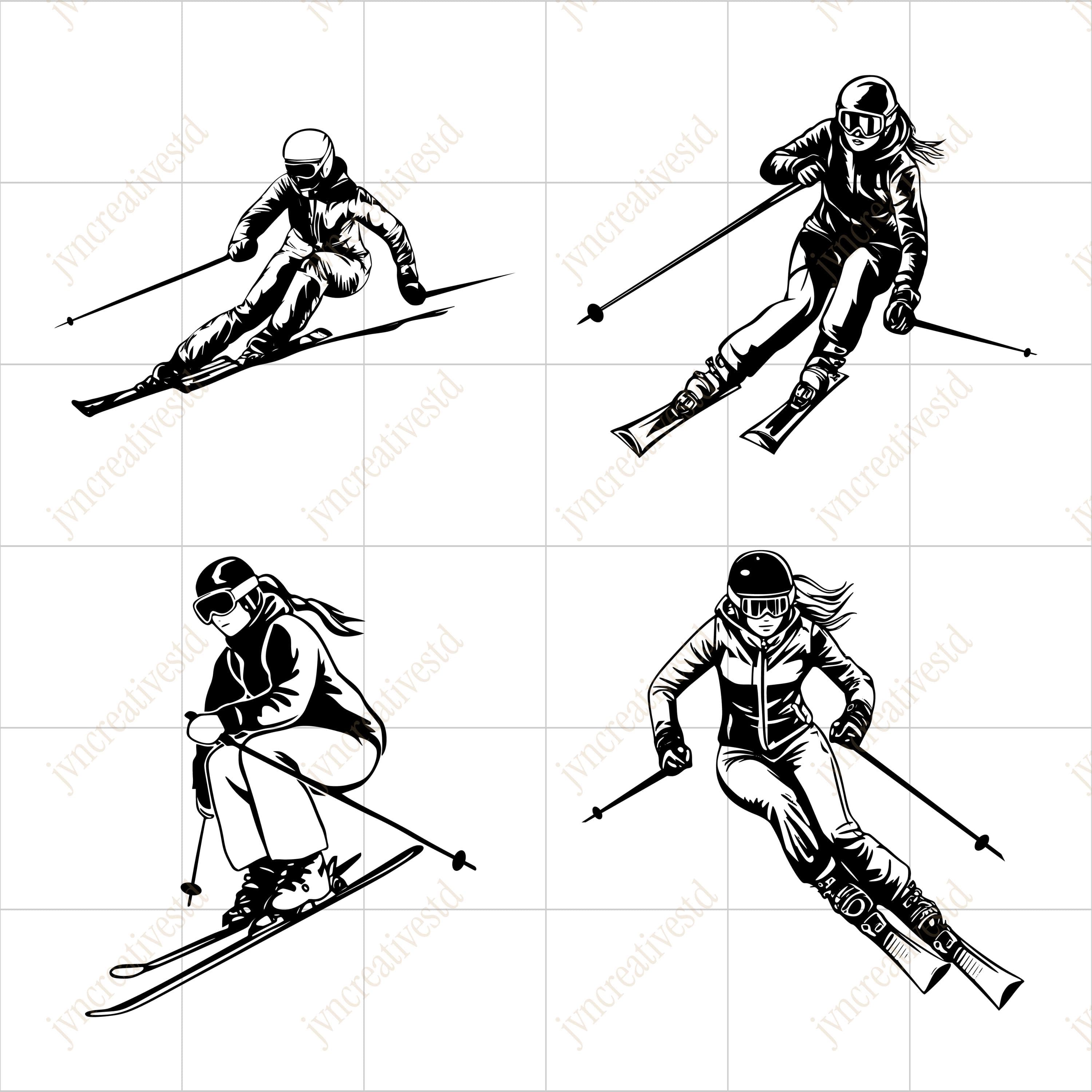 Girl Alpine Skiing SVG – Winter Sports Silhouette for Cricut and Glowforge - image 4