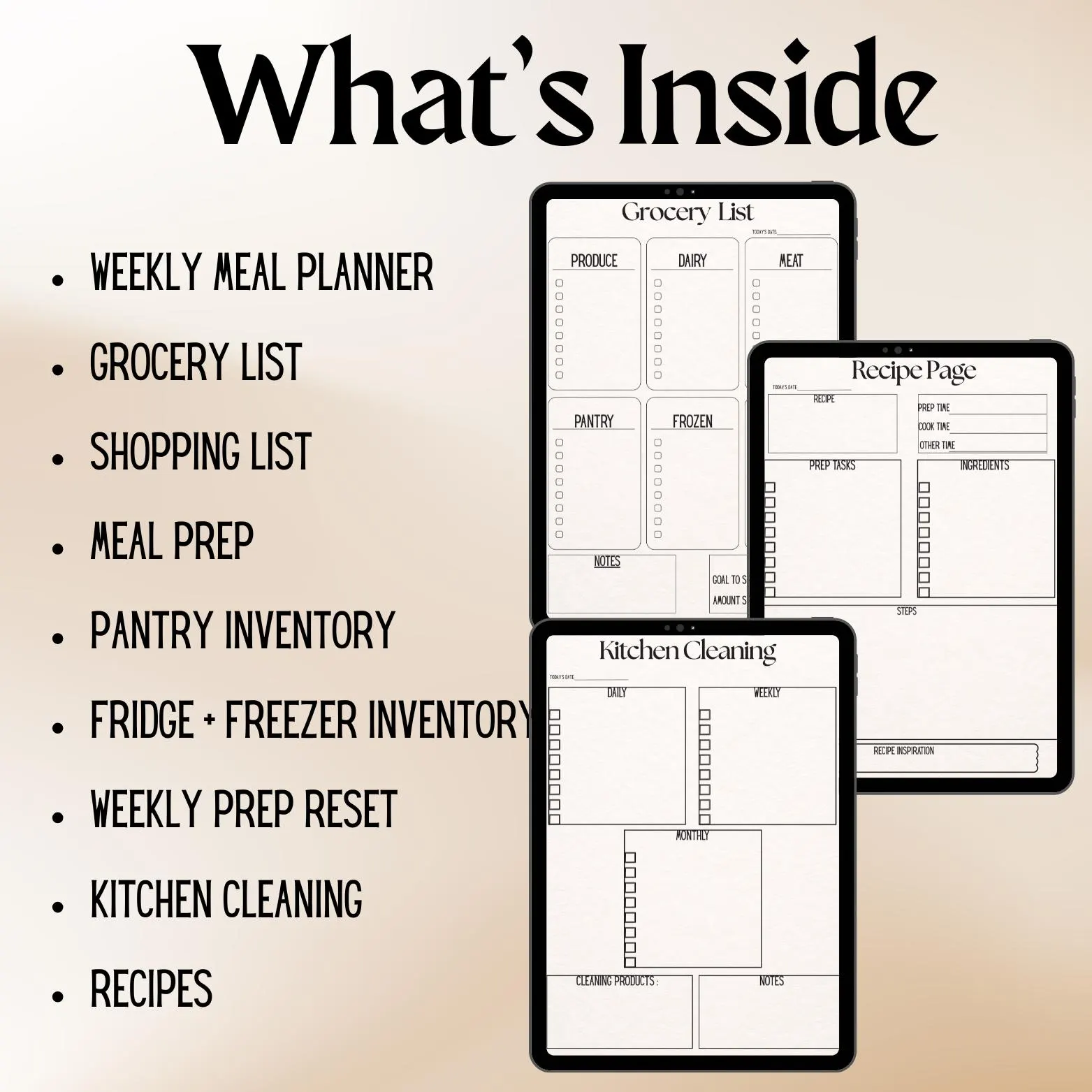 Kitchen Reset Planner | Meal, Grocery, Pantry, Cleaning Checklist (Digital Download) - image 3
