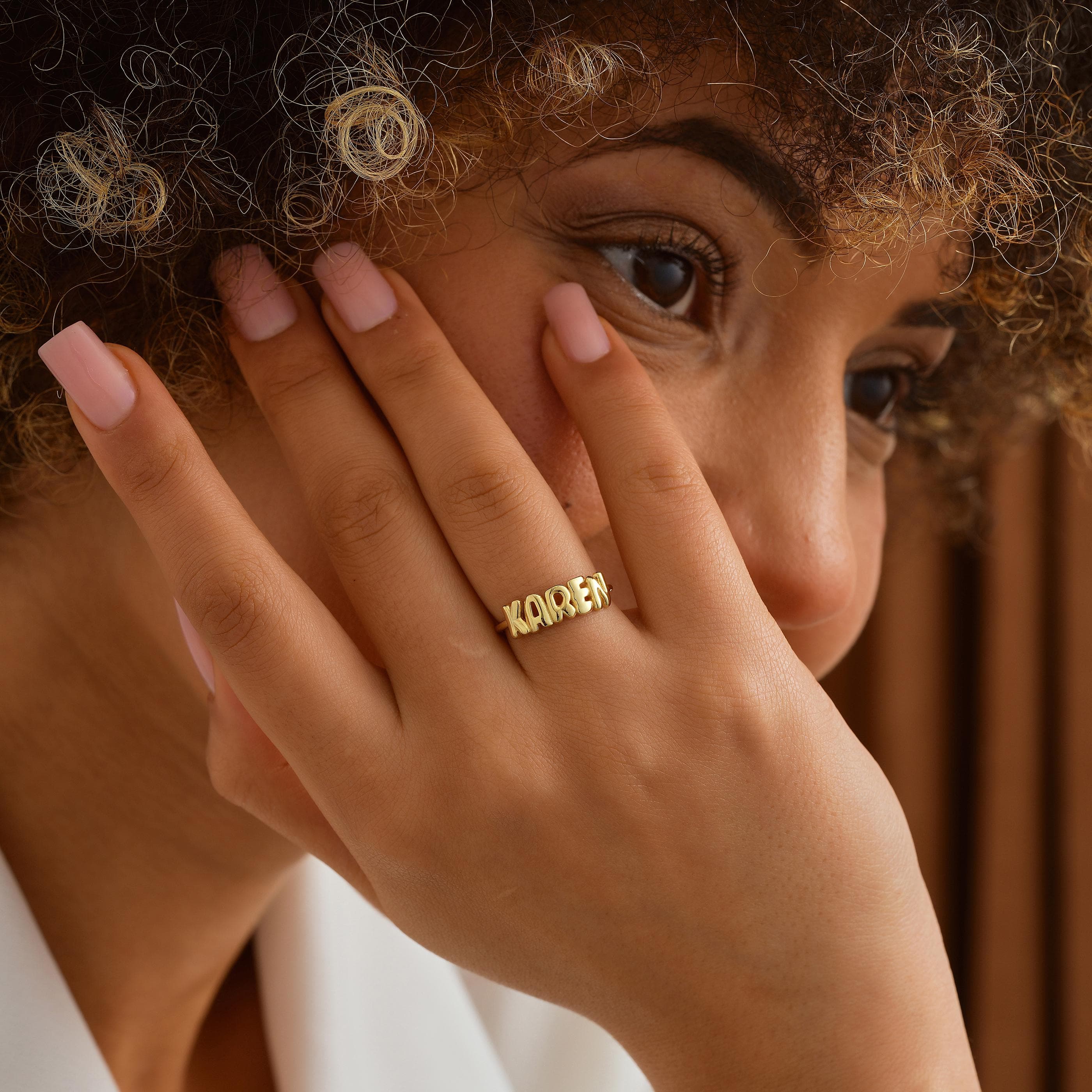 Personalized Name Ring Adjustable Gold Jewelry Gift - image 4