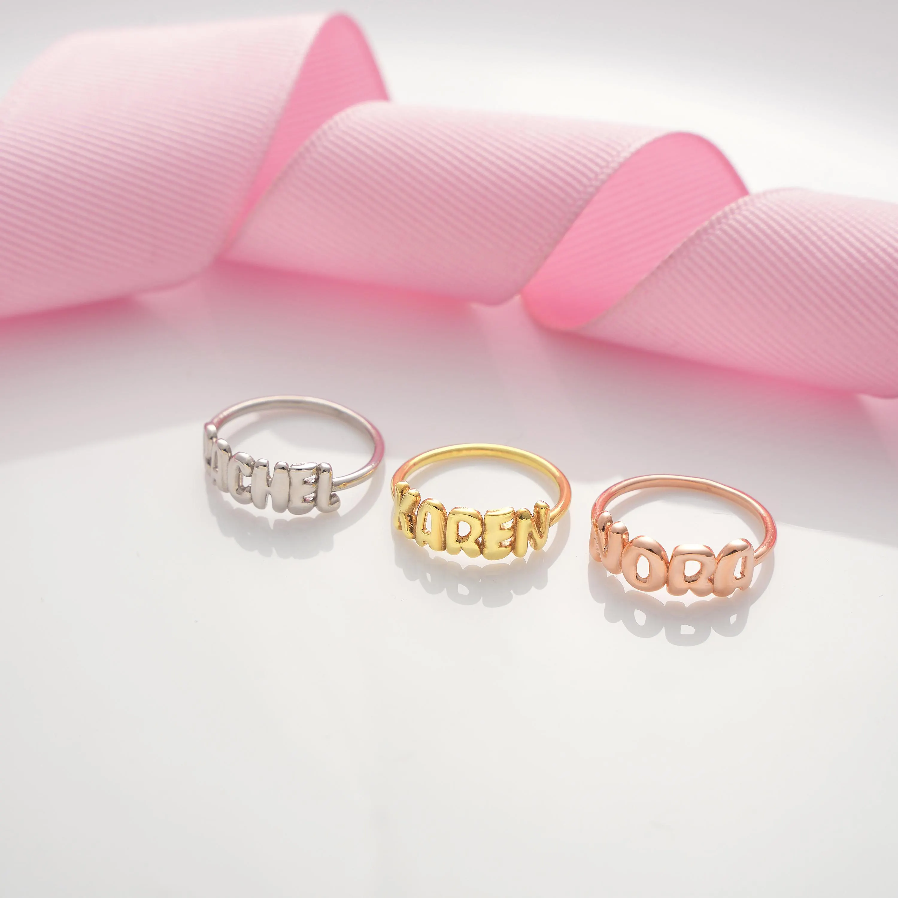 Personalized Name Ring Adjustable Gold Jewelry Gift - image 3