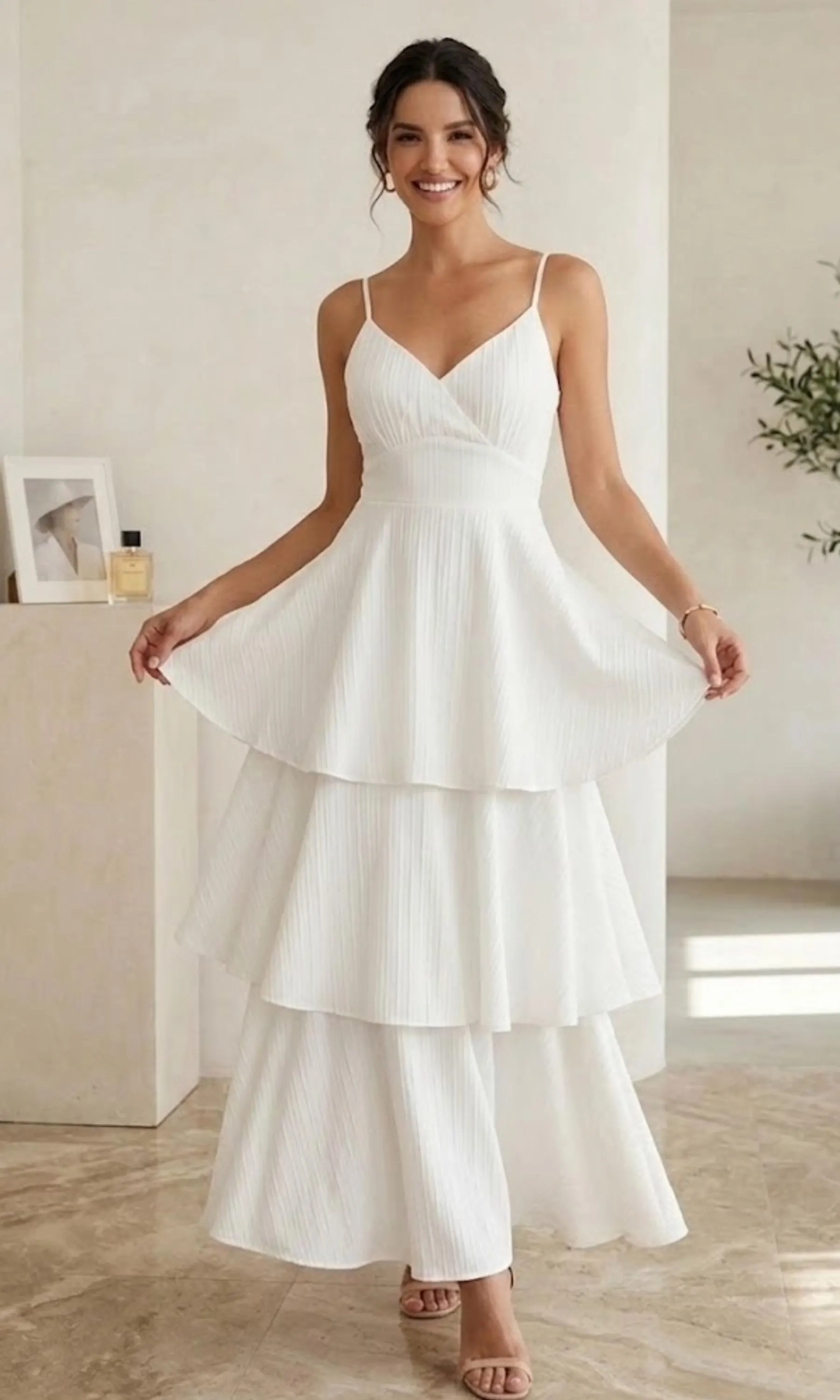 V-Neck Ruffle Slip Dress – Women’s Sleeveless Layered Summer Beach Maxi Dress - image 5