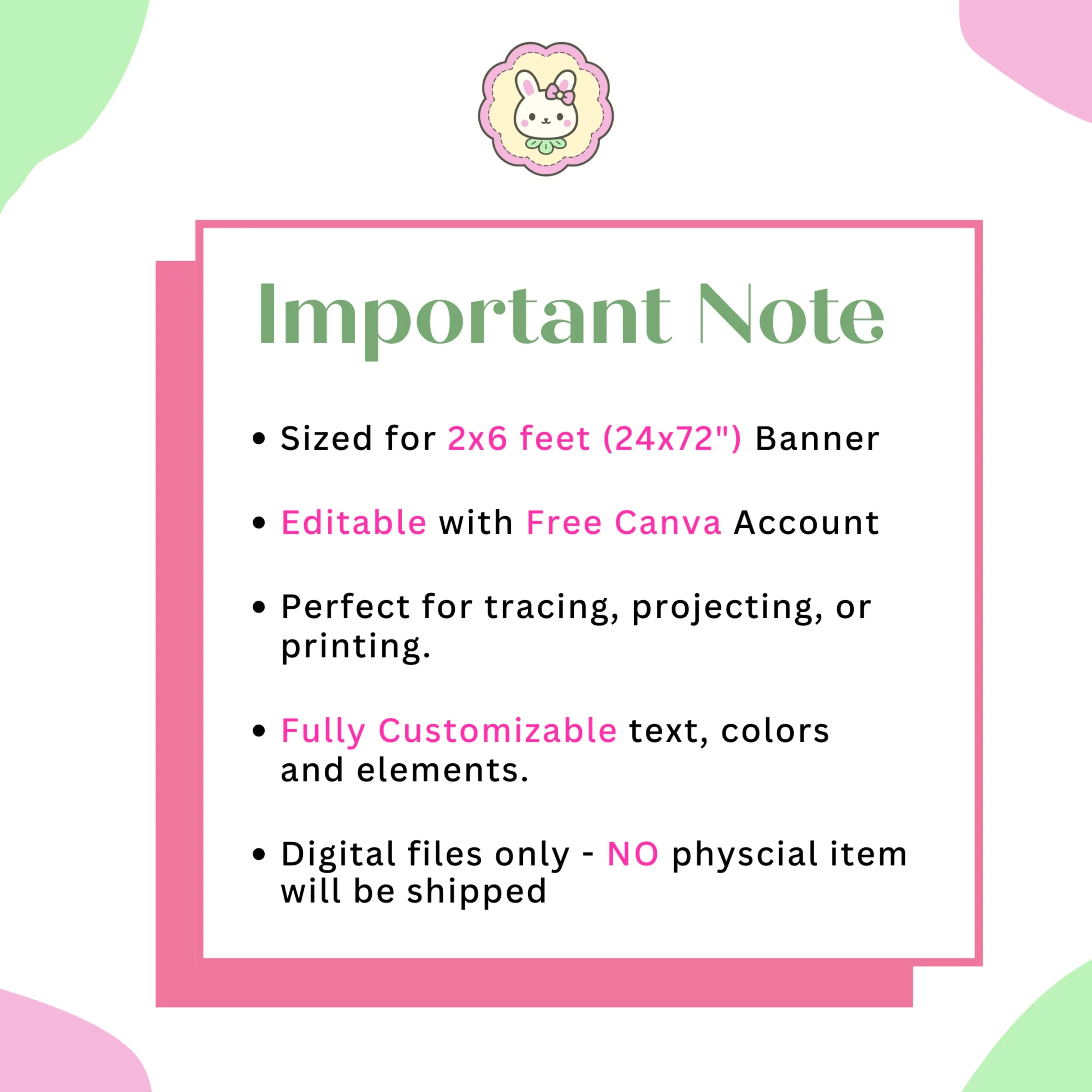 One Happy Girl Birthday Banner Girl 1st Birthday Sign Canva Editable Pastel Photo Backdrop 72x24 Wall Sign Fun Colorful Kids Party Decor - image 5