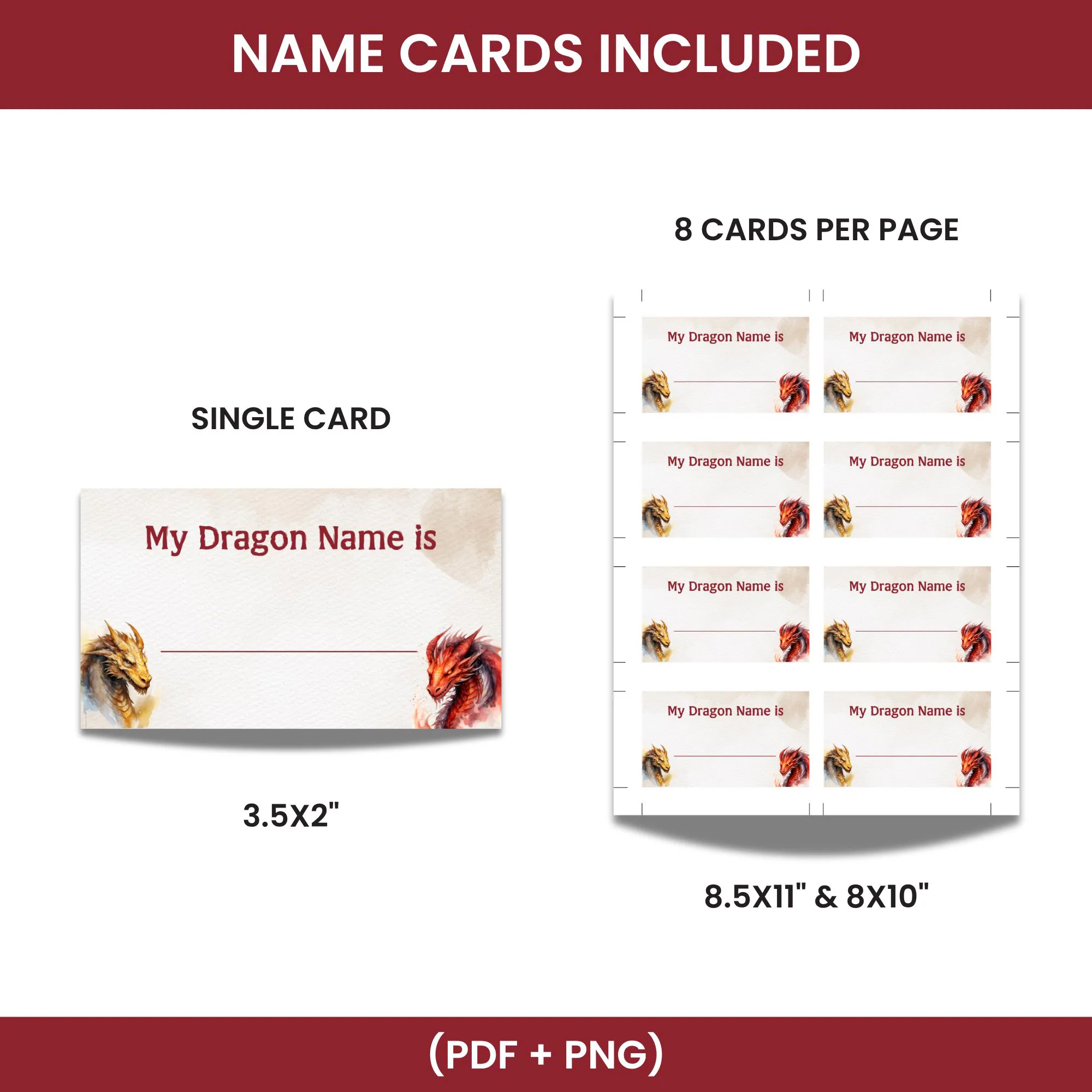 What's Your Dragon Name Game, Fun Fantasy Name Generator Party Activity for Kids & Adults Birthday Family Night Ice Breaker Instant Download - image 4