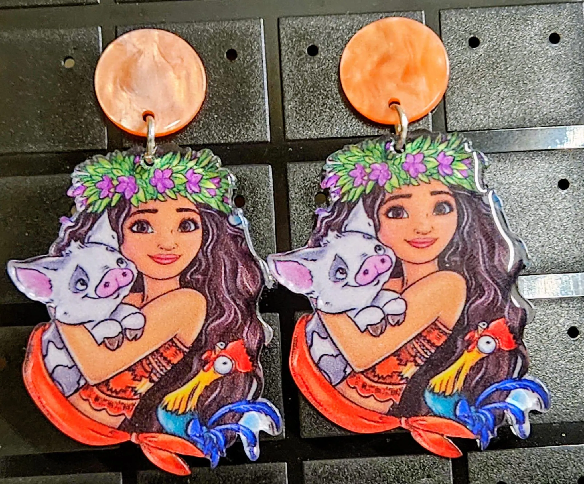 Princess Acrylic Earrings: Magical Jewelry Elsa, Anna, Moana, Belle, Snow white, Mulan, Cinderella - image 3