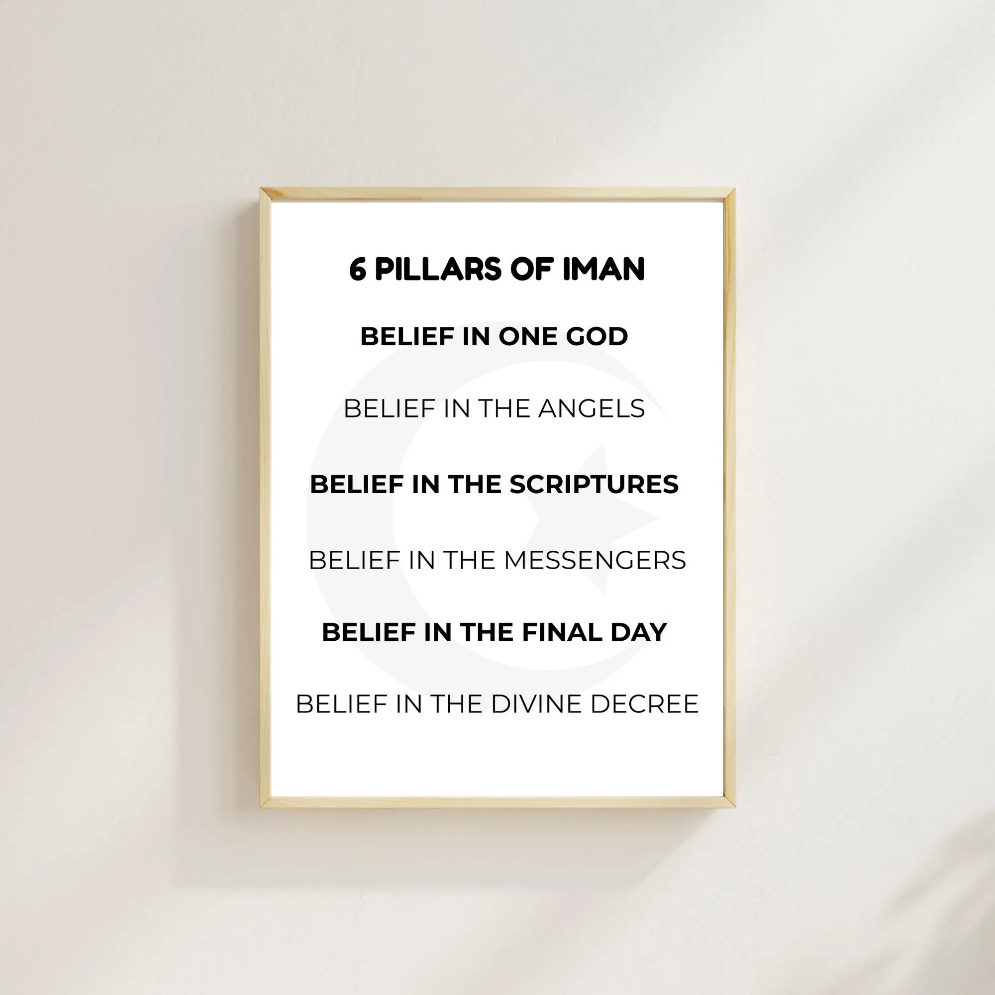6 Pillars Of Iman Print Kids Islamic Wall Art Poster Educational Resource Instant Download - image 4