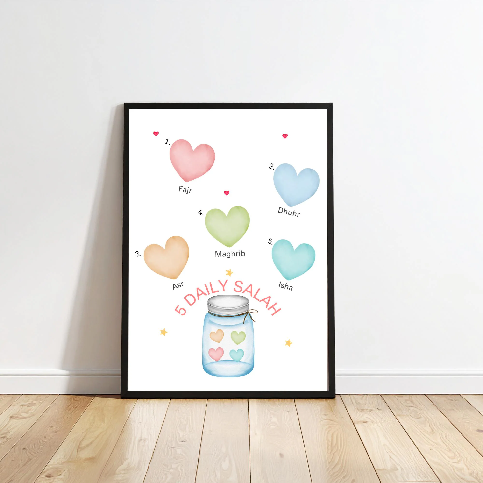 Islamic Kids Salah Poster: Five Daily Prayers, Muslim Nursery Decor - image 2