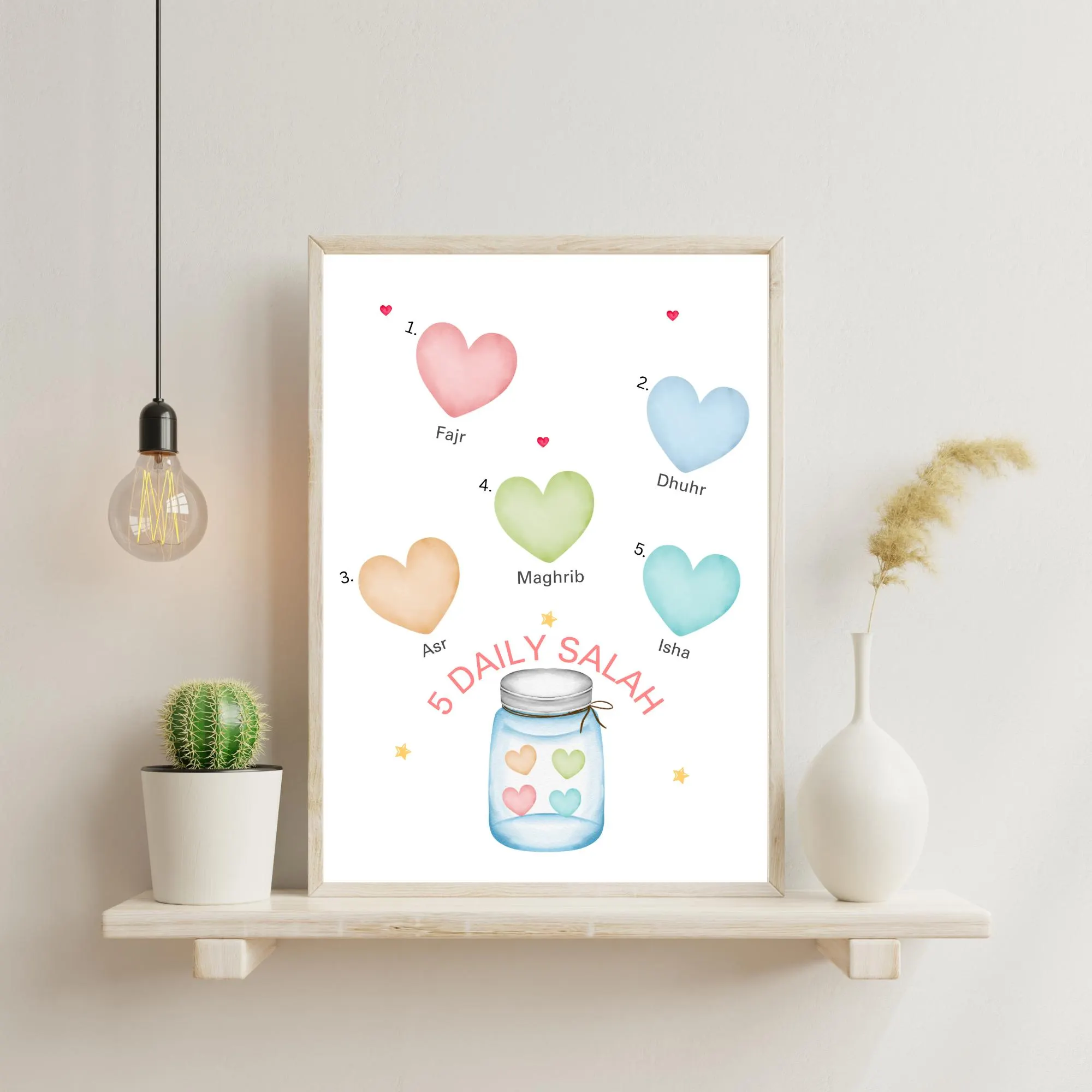 Islamic Kids Salah Poster: Five Daily Prayers, Muslim Nursery Decor - image 3