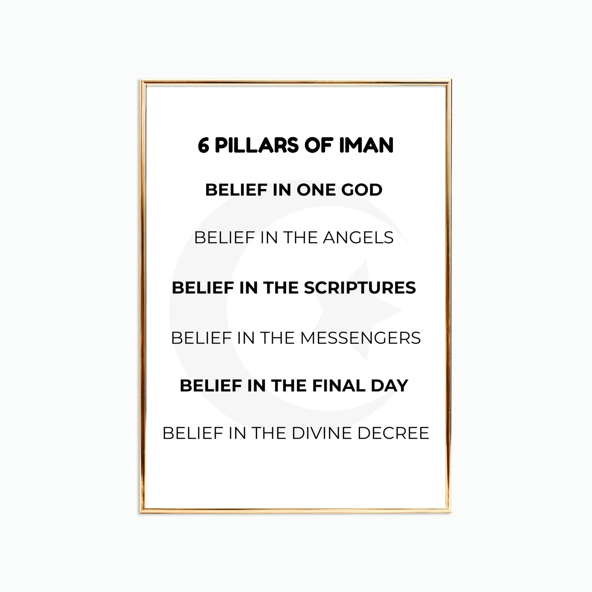 6 Pillars Of Iman Print Kids Islamic Wall Art Poster Educational Resource Instant Download - image 3