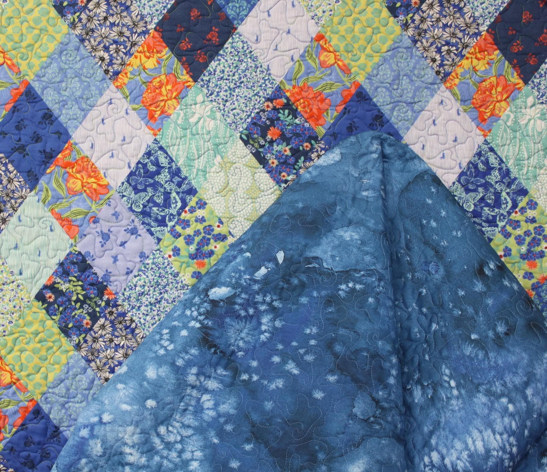 Double sided pre-quilted fabric, DIY quilted jacket, DIY Vests, Ready To Use, Garden Society Navy, Crystal Manning, Create Joy Project, Moda