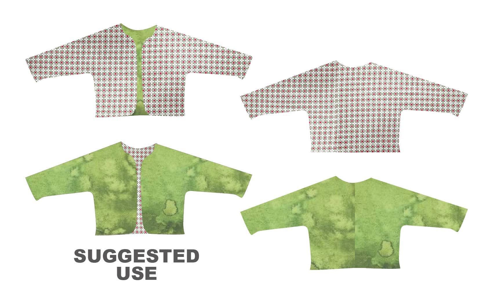 Double sided pre-quilted, DIY Quilted Jacket, DIY Vest, Ready To Use, Moda Fabric Love Note Lelia Boutique, Fern Flow, Create Joy Project - image 4
