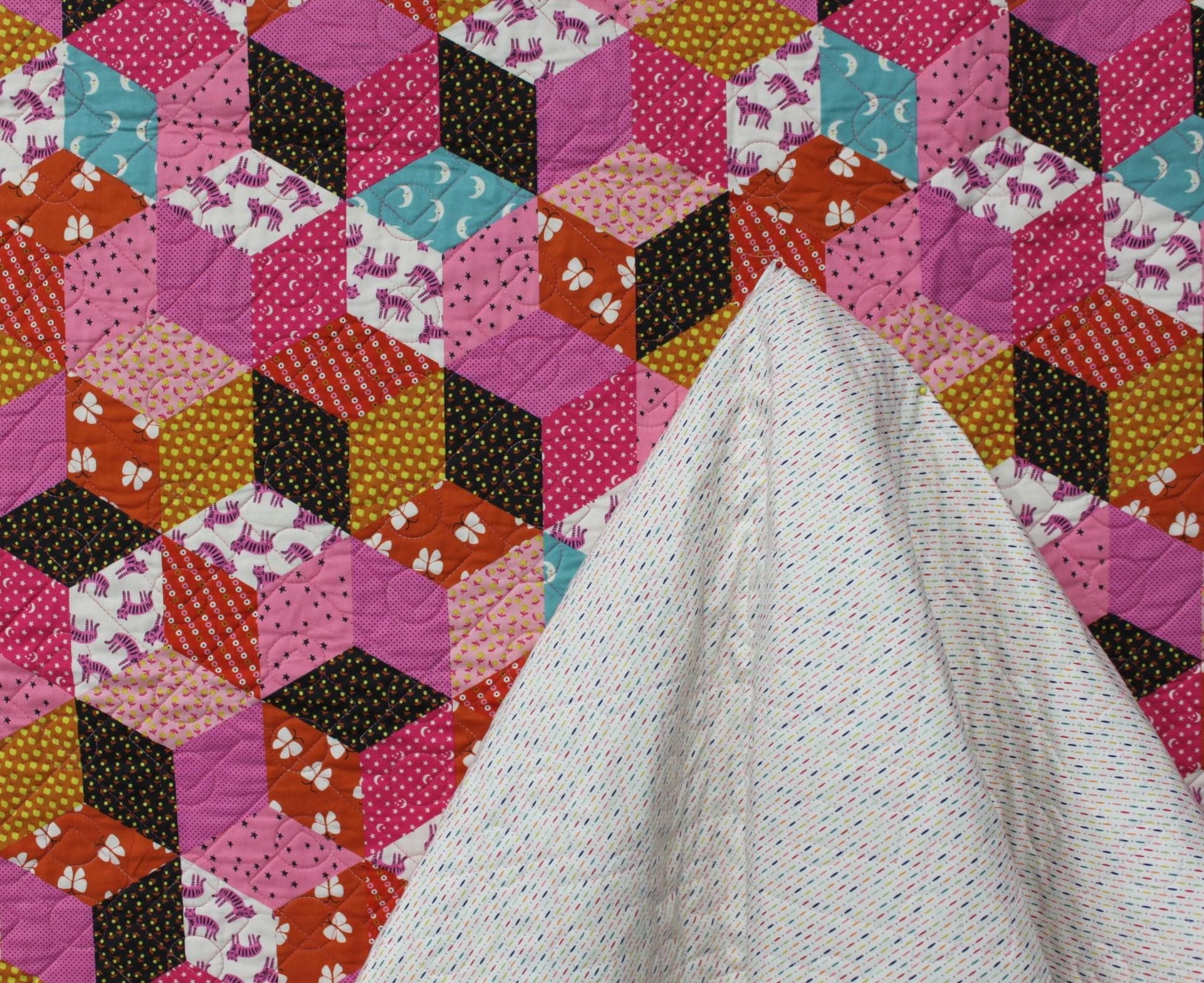 Pre-quilted fabric, DIY Jacket, DIY Vest, Ready To Use, Ruby Star, Ooh Lucky Lucky Pink, Alexia Abegg, Moda, Raspberry Summer, Sherri Chelsi