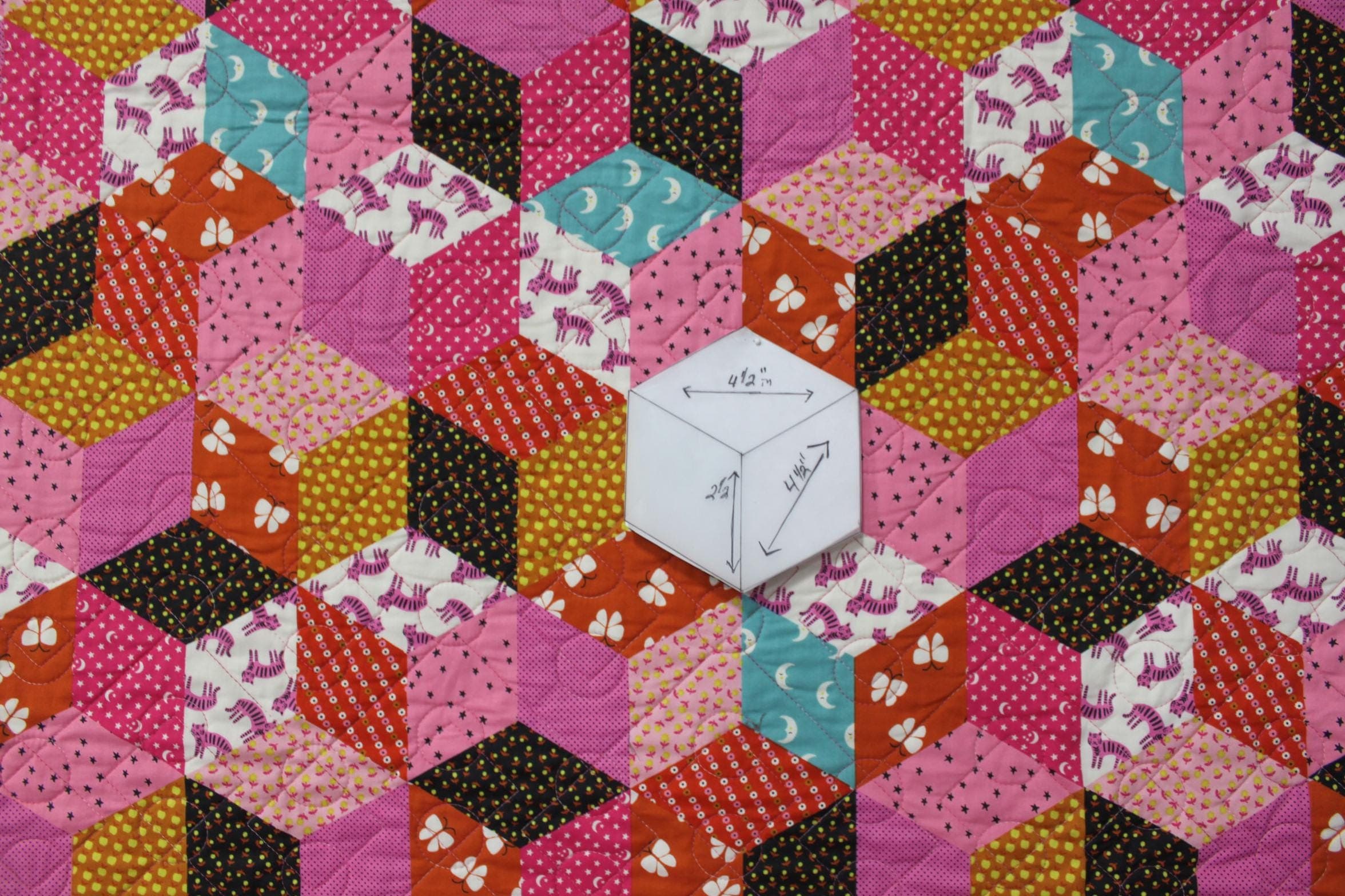 Pre-quilted fabric, DIY Jacket, DIY Vest, Ready To Use, Ruby Star, Ooh Lucky Lucky Pink, Alexia Abegg, Moda, Raspberry Summer, Sherri Chelsi - image 4