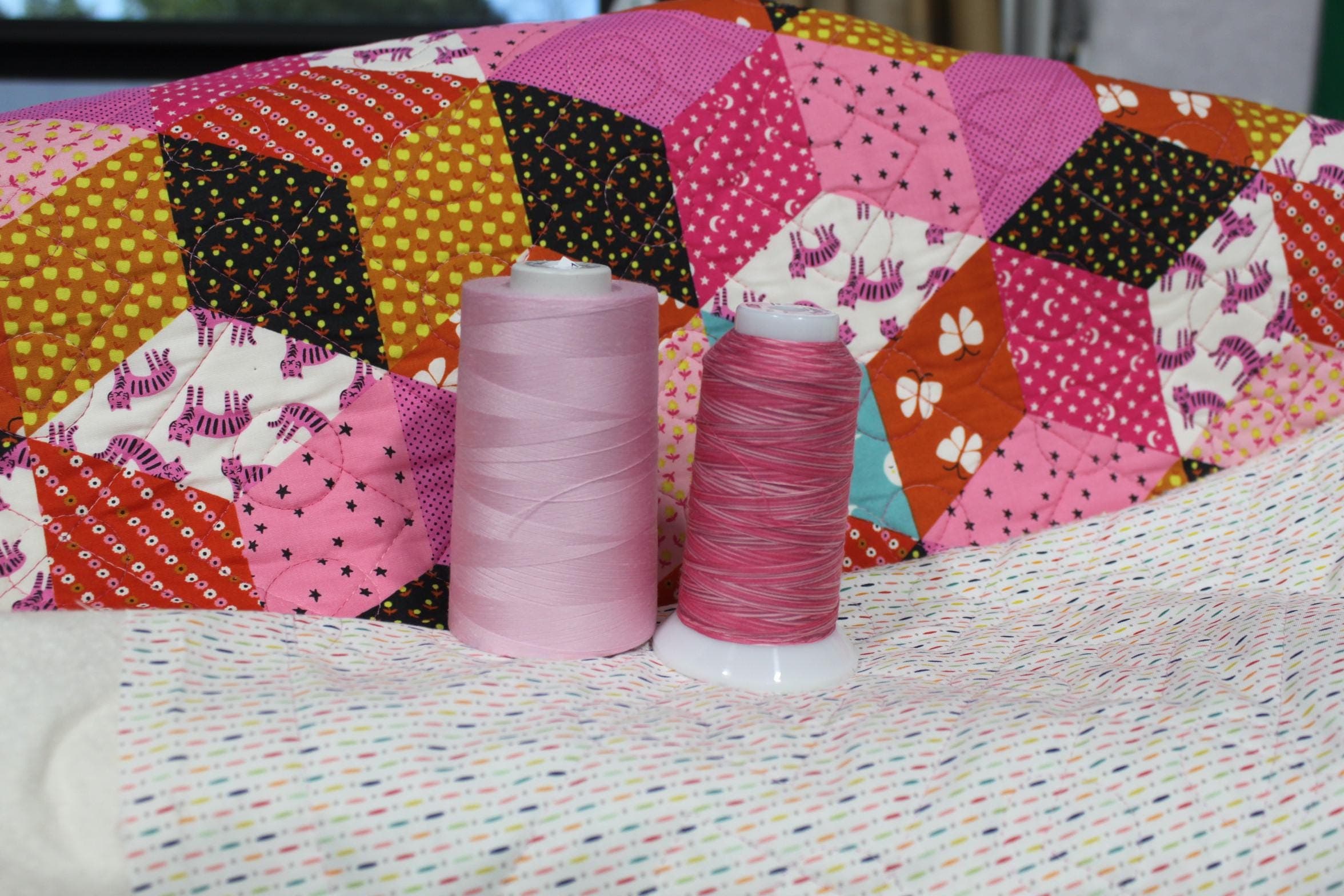 Pre-quilted fabric, DIY Jacket, DIY Vest, Ready To Use, Ruby Star, Ooh Lucky Lucky Pink, Alexia Abegg, Moda, Raspberry Summer, Sherri Chelsi - image 3