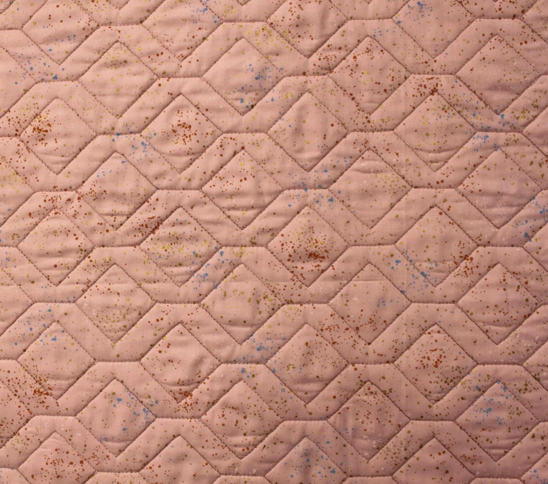 Double sided pre-quilted fabric,3 Yards, Ready To Use for Jackets/Vests, Ruby Star Speckled Candy Pink, FreeSpirit Tula Pink Saturdaze - image 5