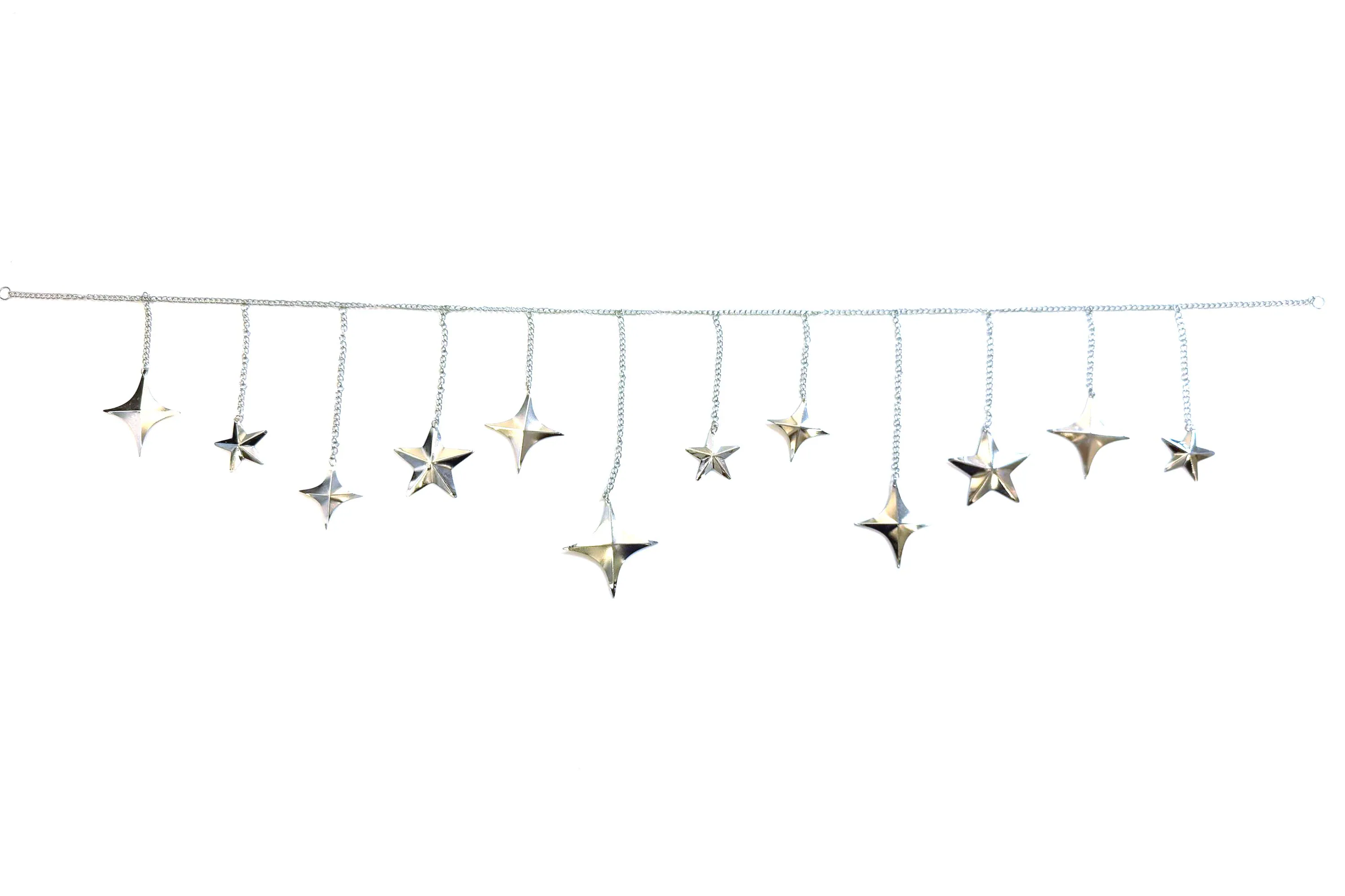 Gold Hammered Metal North Star Garland sparkles metal, lunar, chakra, nature lover, astronomy, moon, holiday decor, space, fairy