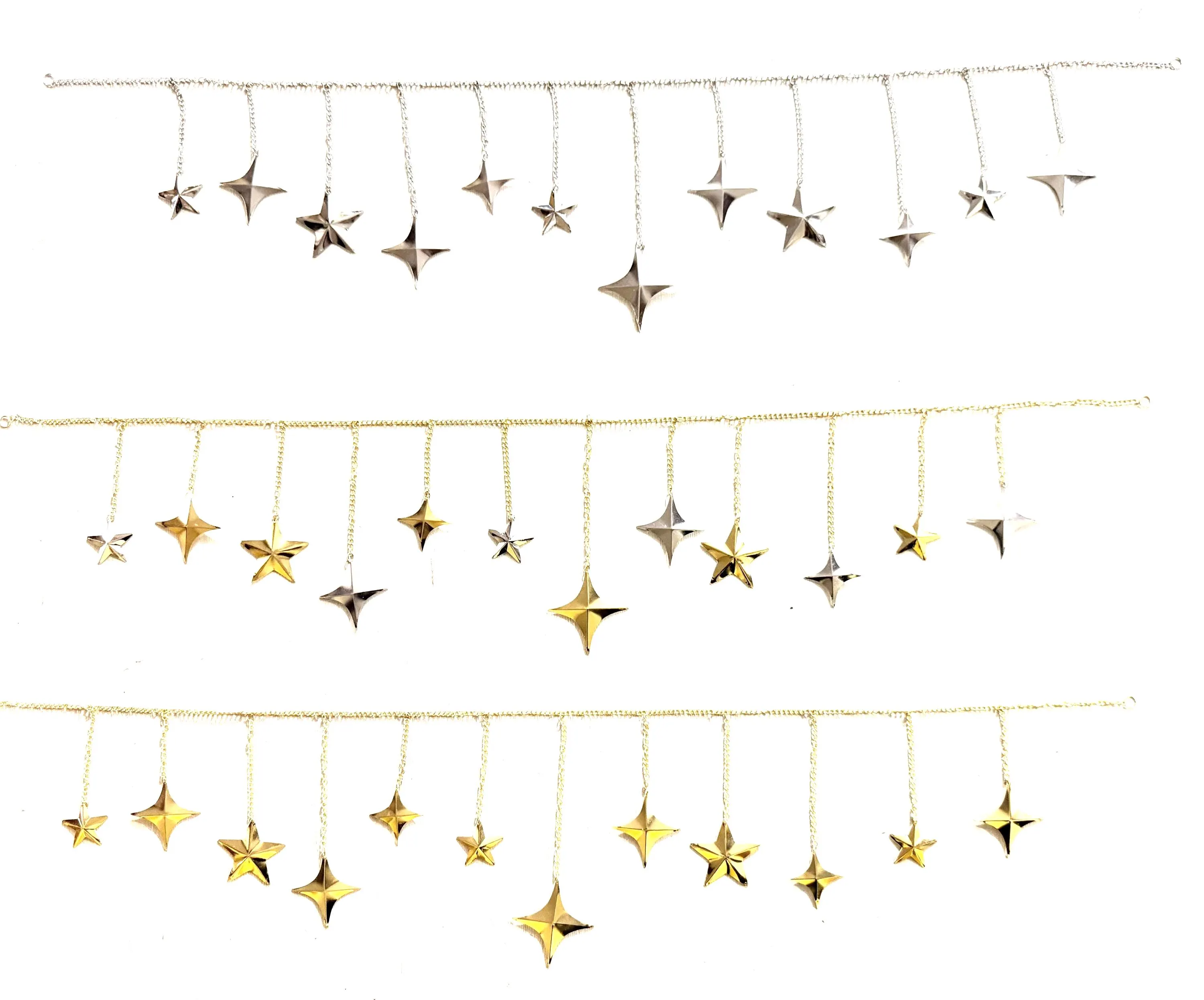 Gold Hammered Metal North Star Garland sparkles metal, lunar, chakra, nature lover, astronomy, moon, holiday decor, space, fairy