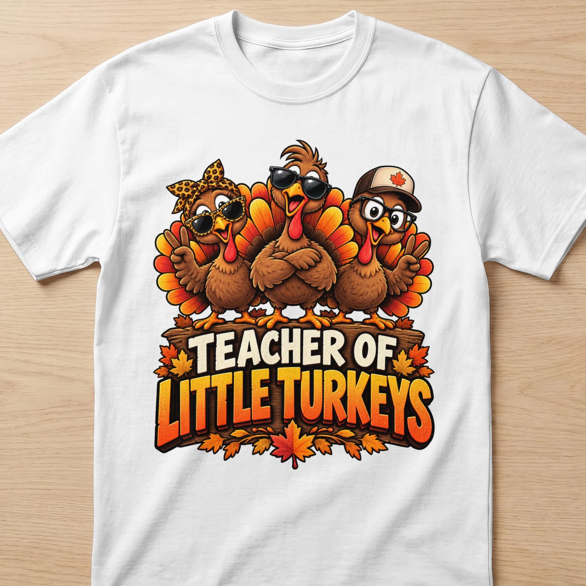 Teacher of Little Turkeys T-Shirt, Cute Thanksgiving Turkey Teacher Shirt, Funny Fall School Educator Tee, Autumn Kindergarten Teacher Gift
