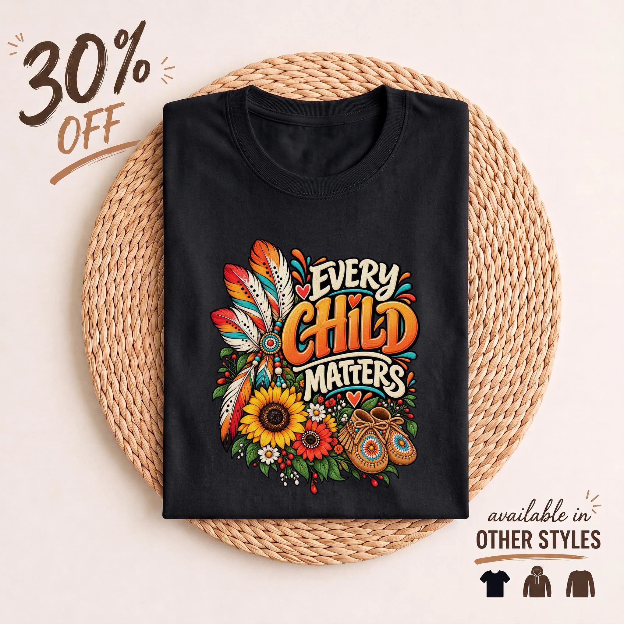 Every Child Matters T-Shirt, Orange Shirt Day Indigenous Awareness Tee, Native Pride Sunflower Floral Shirt, Truth and Reconciliation Gift