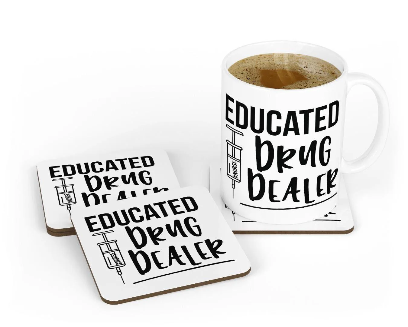 Educated Drug Dealers Mug & Coaster Set Funny Doctor Nurse Birthday Coffee Gift - image 4