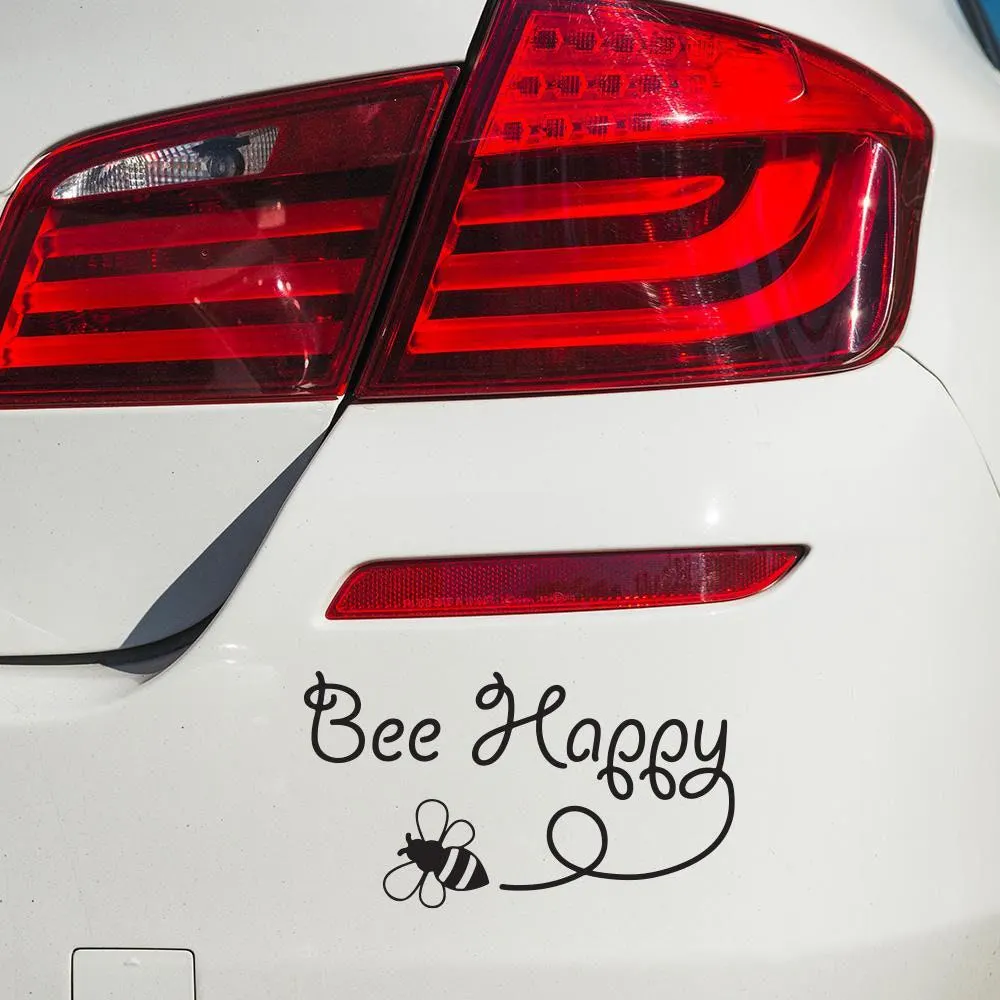 Bee Happy Bumblebee Window  Bumper Fun Sticker Vinyl Decal - image 3