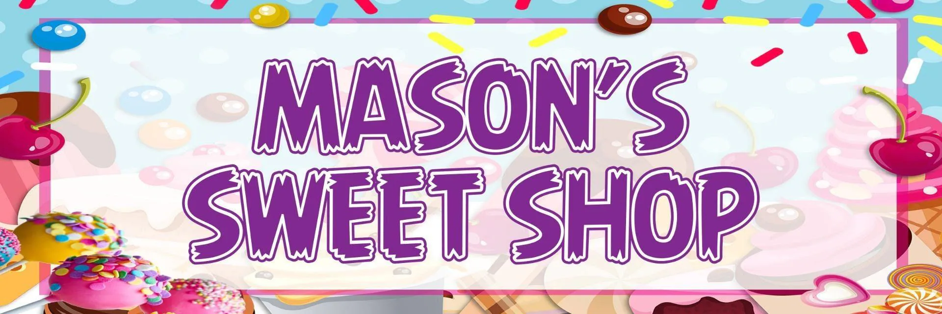 2 Personalised Sweet Shop Birthday Party Celebration Banners Decoration Posters - image 5