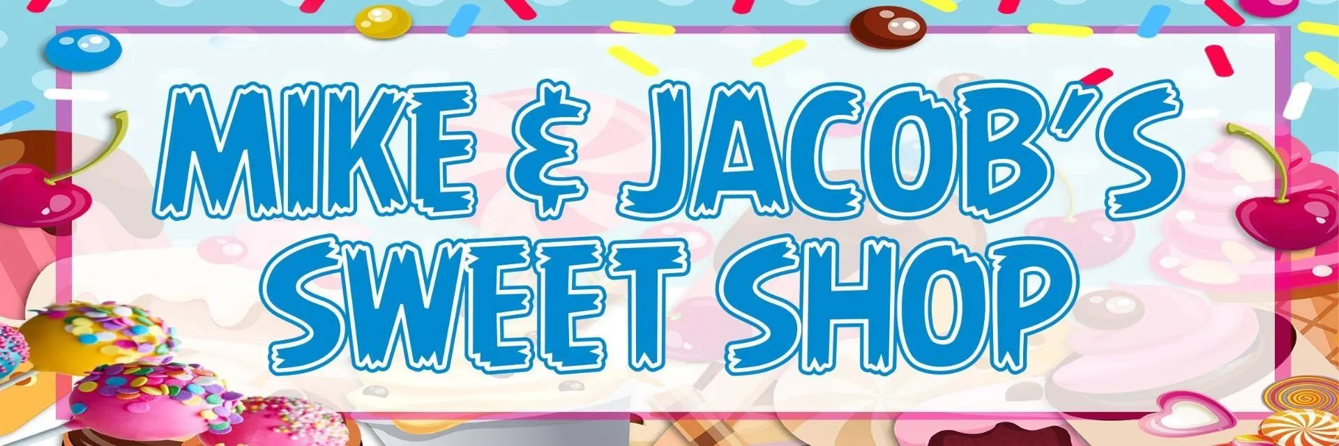 2 Personalised Sweet Shop Birthday Party Celebration Banners Decoration Posters - image 3