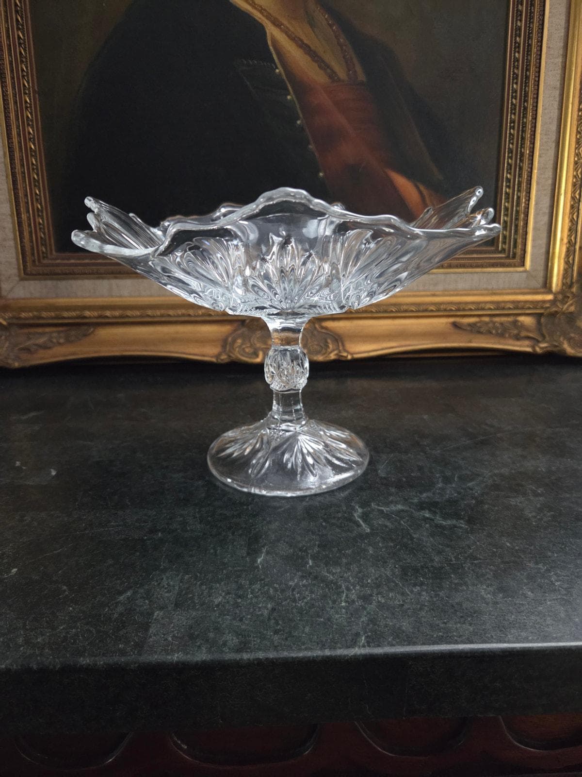 Antique EAPG Pedestal Compote Bowl – UV Reactive Victorian Glass c.1890s - image 4