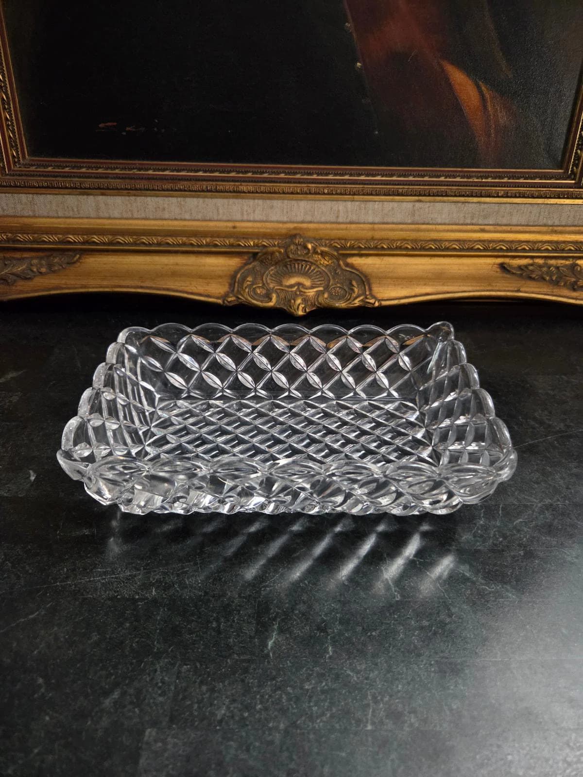 Antique EAPG Rectangular Glass Celery Serving Dish – Victorian, UV Reactive - image 3