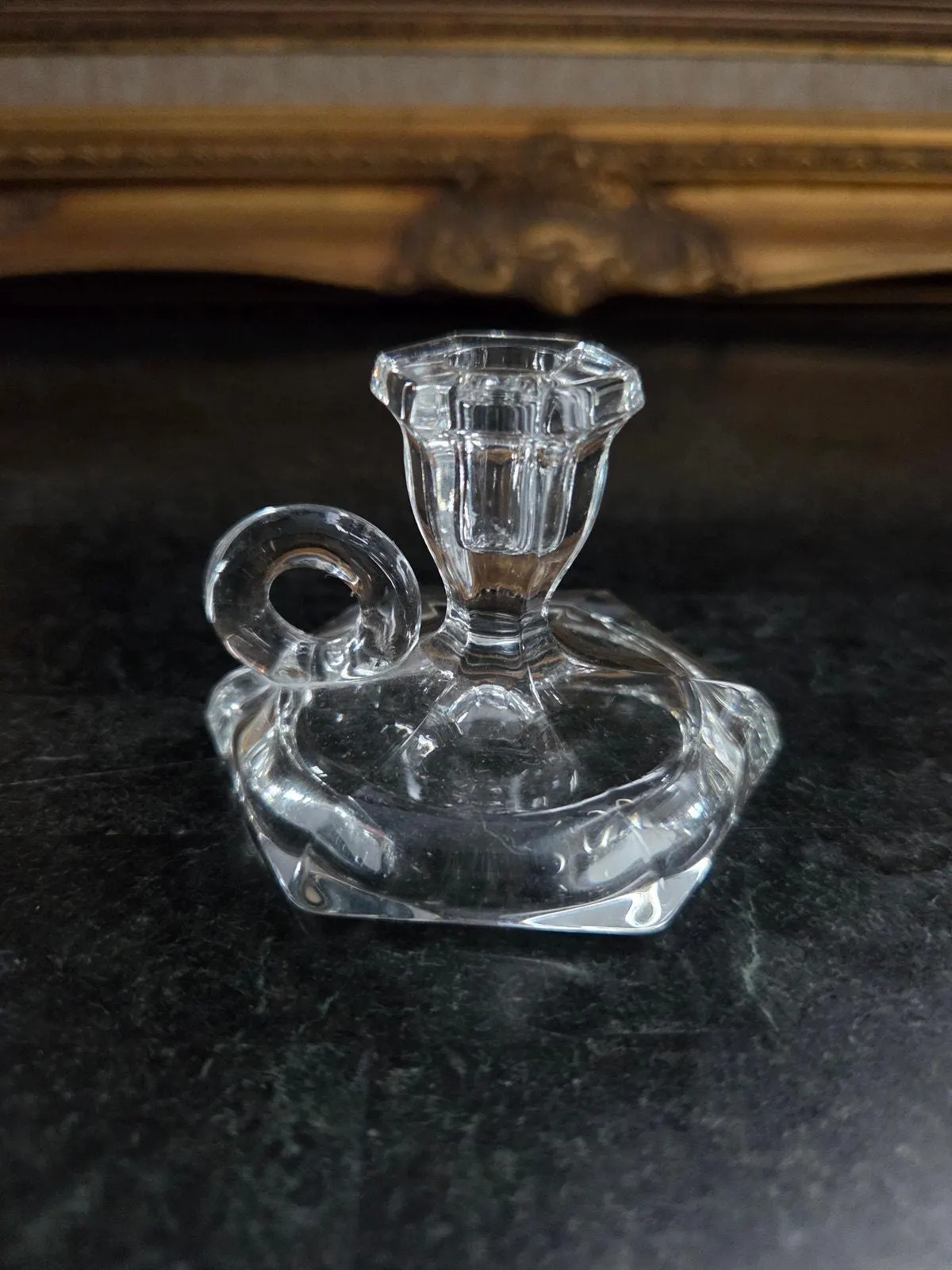Pair Antique Miniature Pressed Glass Chambersticks c.1900–1930 UV Reactive - image 5